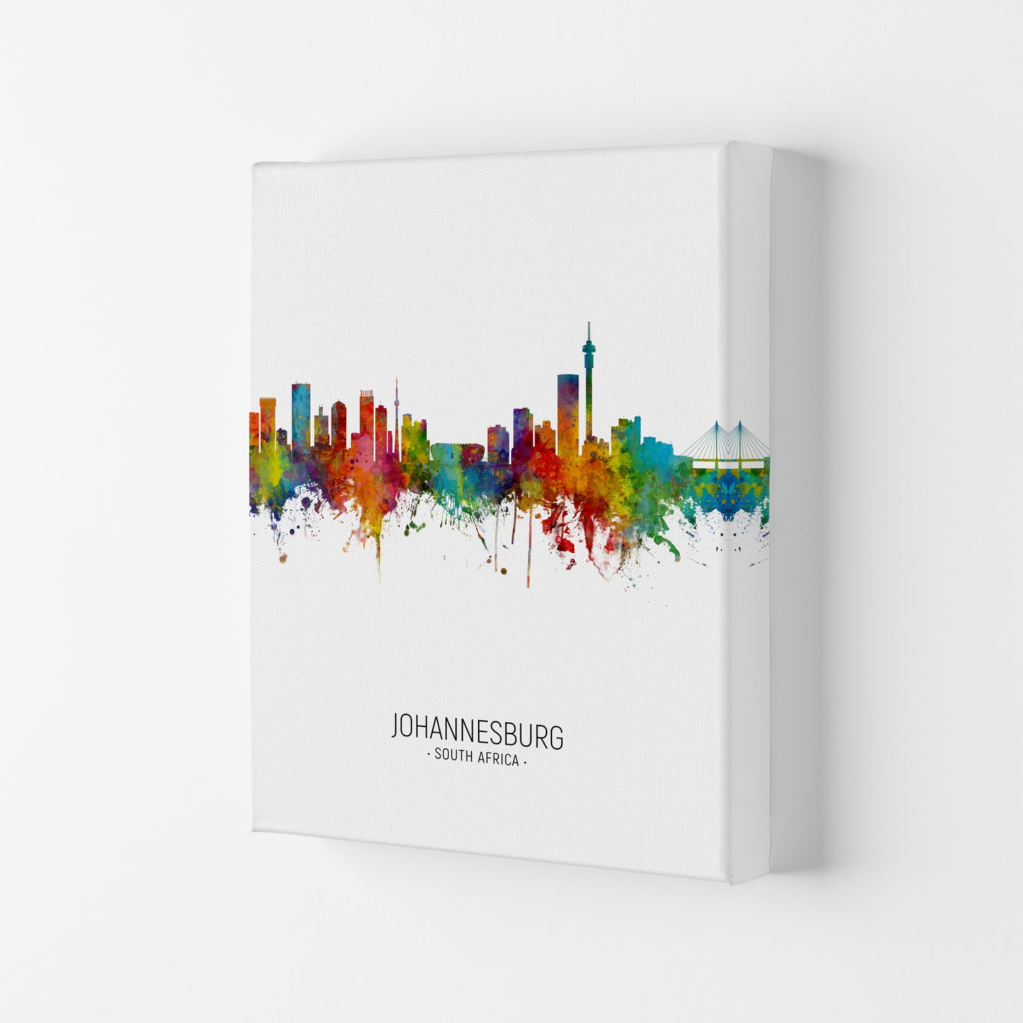 Johannesburg South Africa Skyline Portrait Art Print by Michael Tompsett Canvas