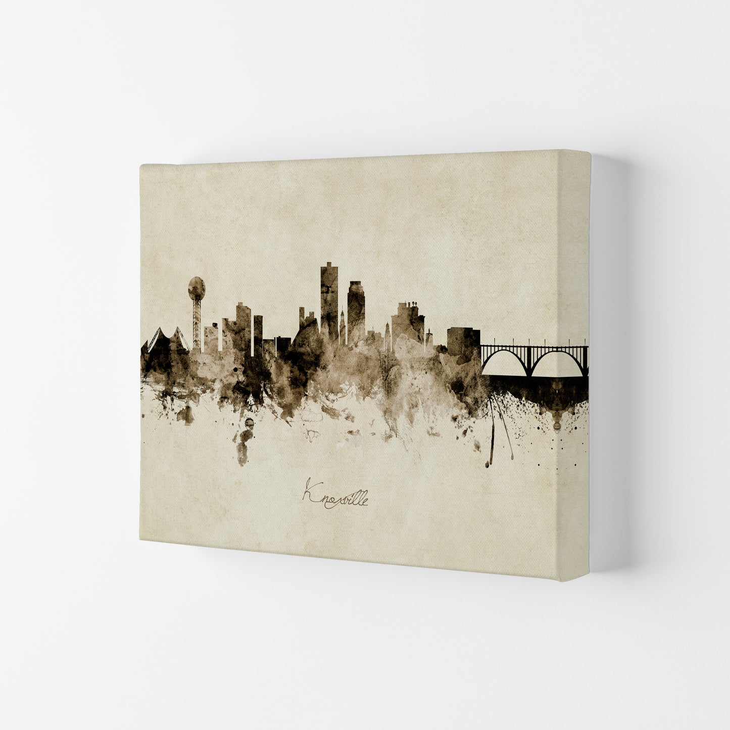 Knoxville Tennessee Skyline Vintage Art Print by Michael Tompsett Canvas