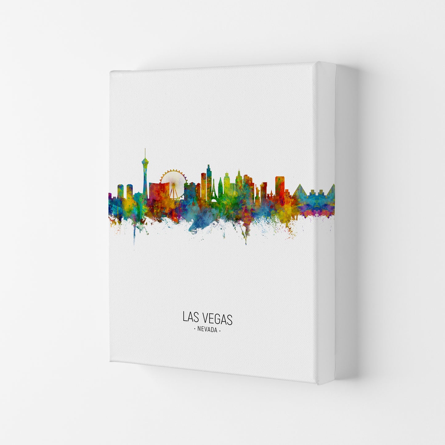 Las Vegas Nevada Skyline Portrait Art Print by Michael Tompsett Canvas