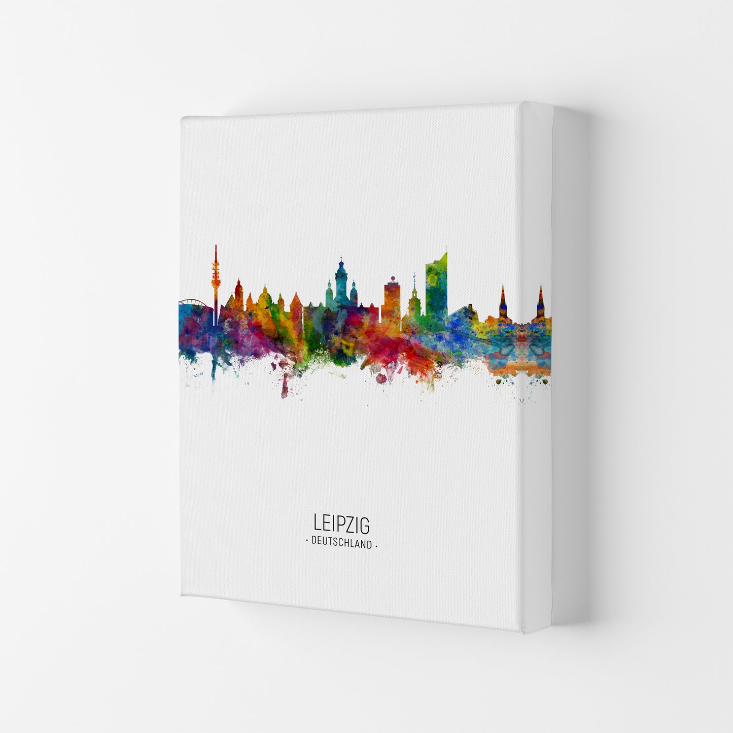 Leipzig Germany Skyline Portrait Art Print by Michael Tompsett Canvas