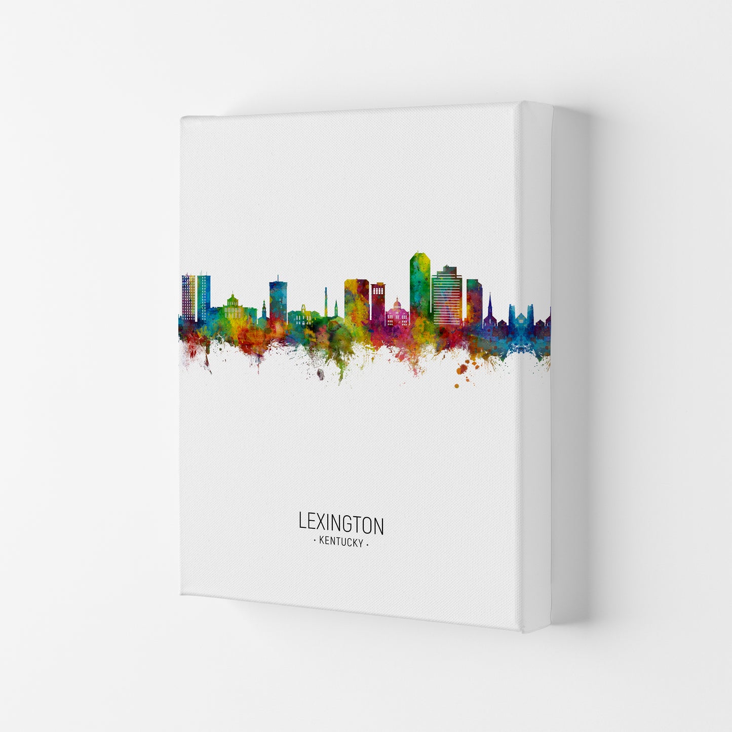 Lexington Kentucky Skyline Portrait Art Print by Michael Tompsett Canvas