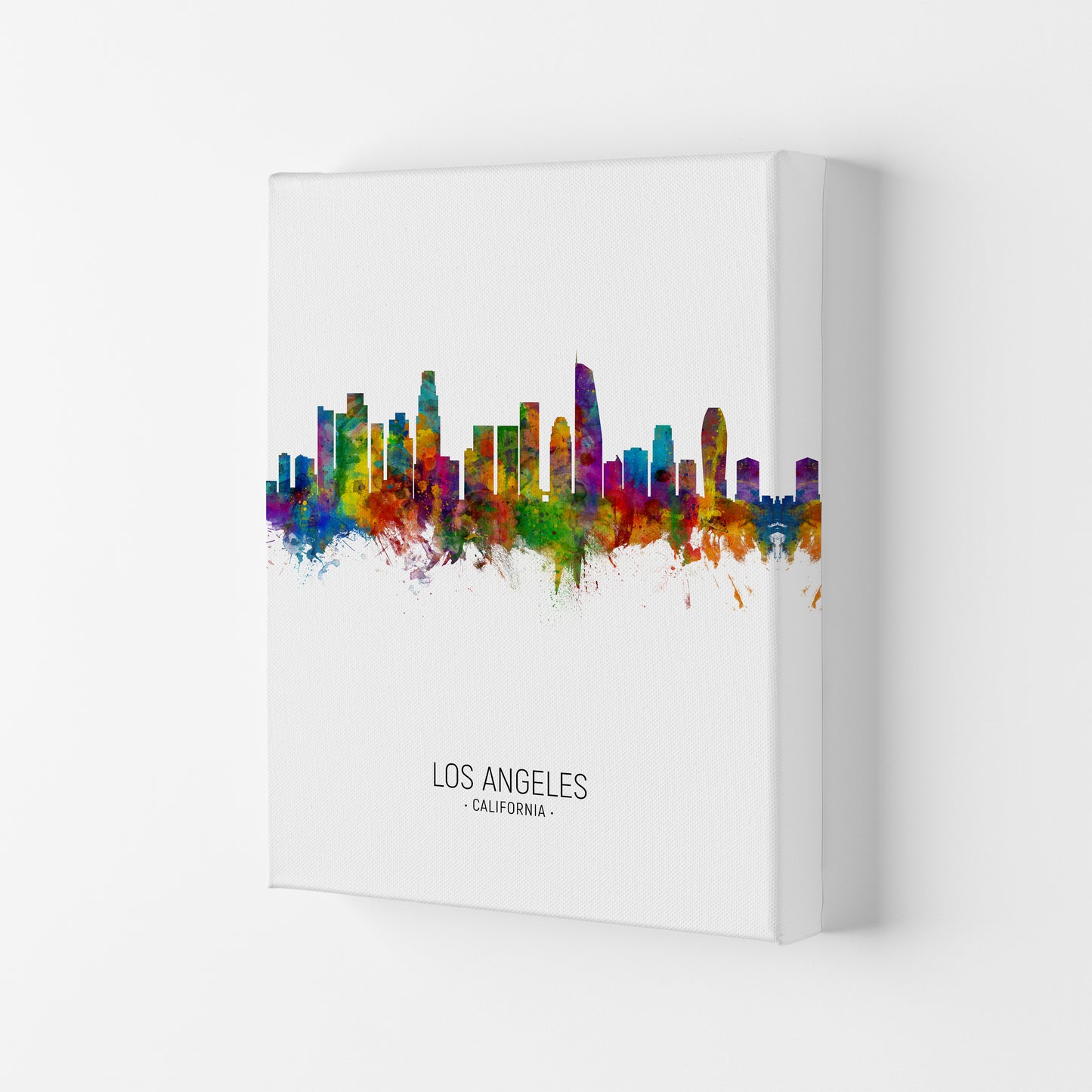 Los Angeles California Skyline Portrait Art Print by Michael Tompsett Canvas