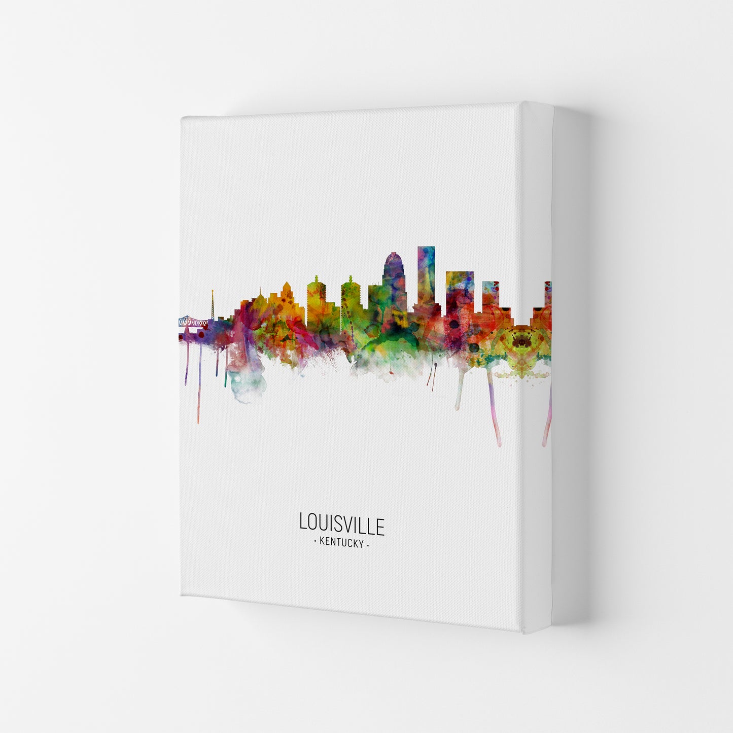 Louisville Kentucky Skyline Portrait Art Print by Michael Tompsett Canvas