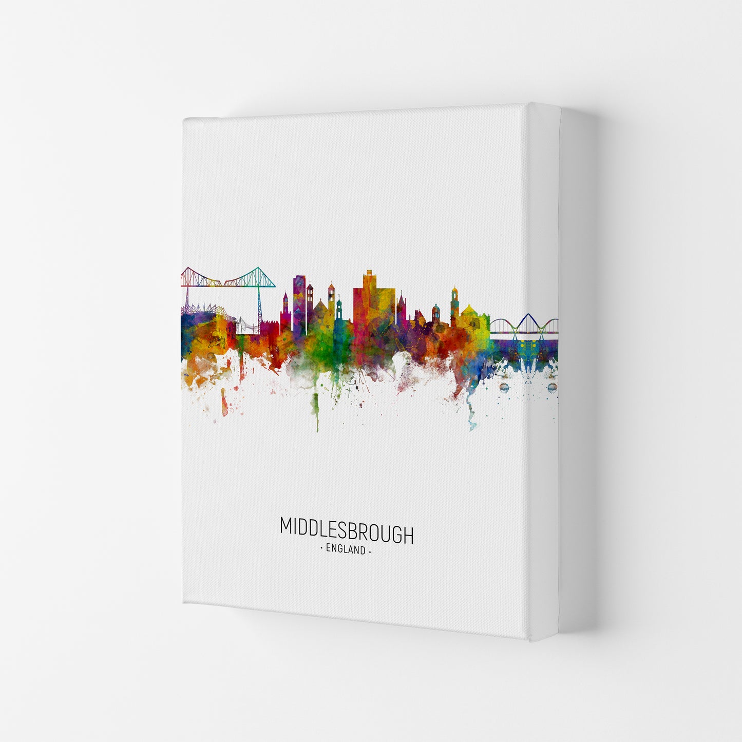 Middlesbrough England Skyline Portrait Art Print by Michael Tompsett Canvas