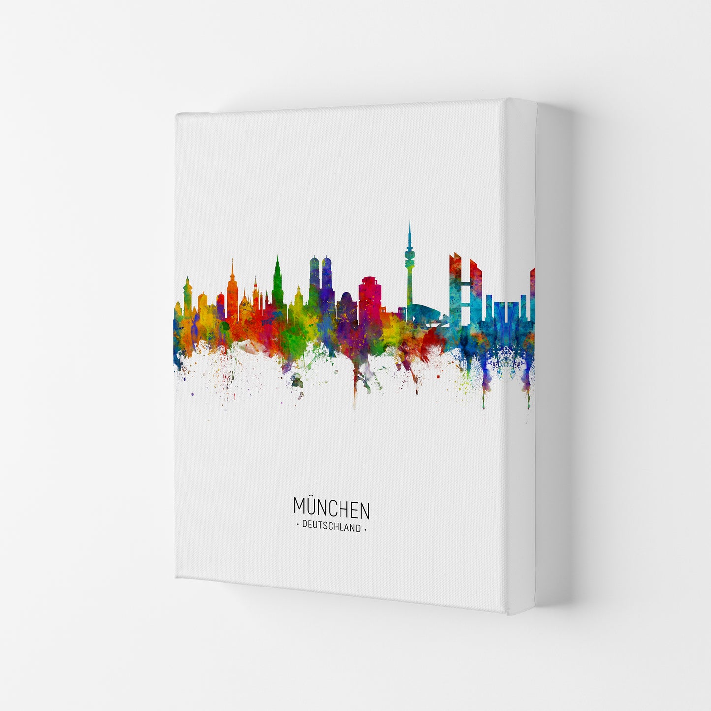 Munich Germany Skyline Portrait Art Print by Michael Tompsett Canvas
