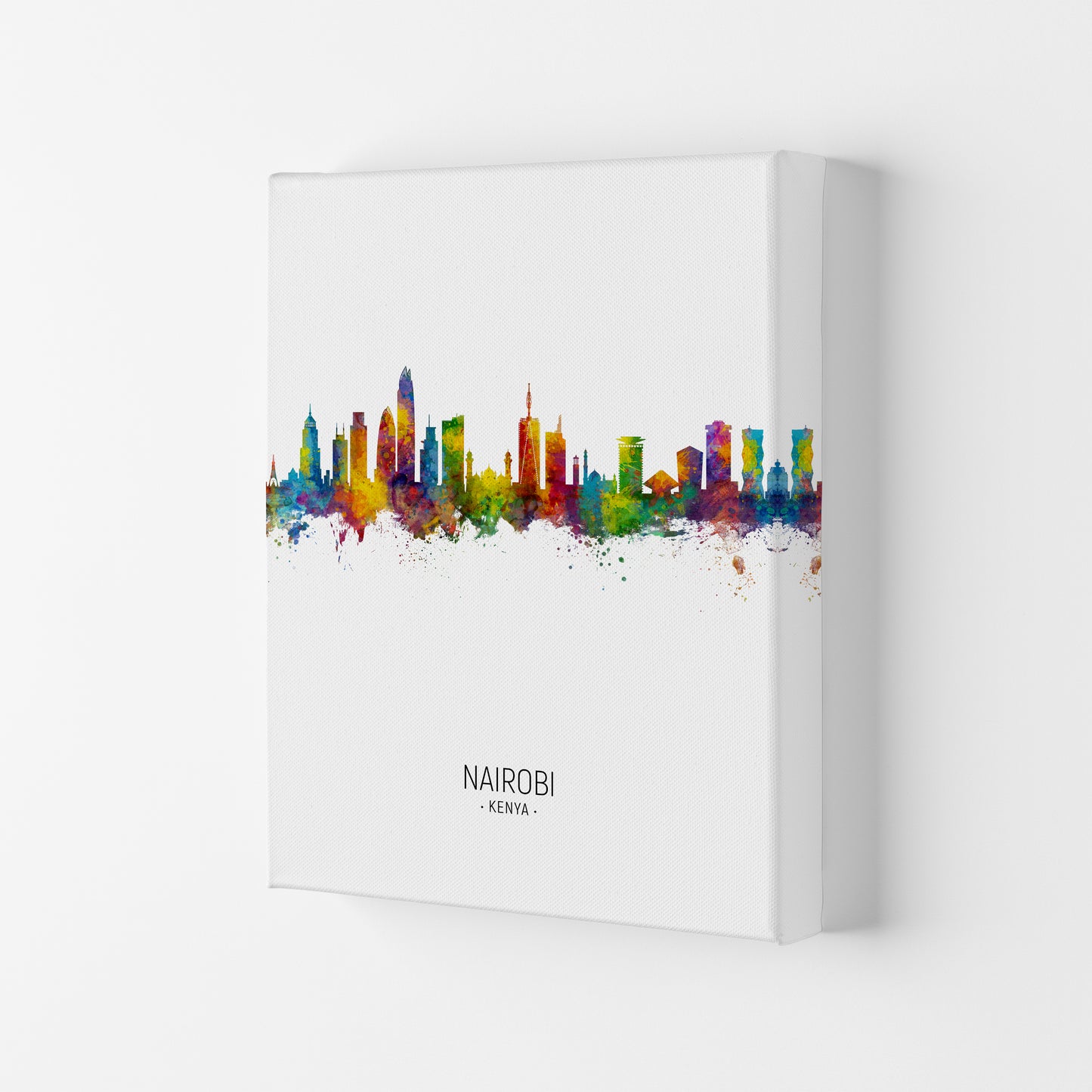 Nairobi Kenya Skyline Portrait Art Print by Michael Tompsett Canvas