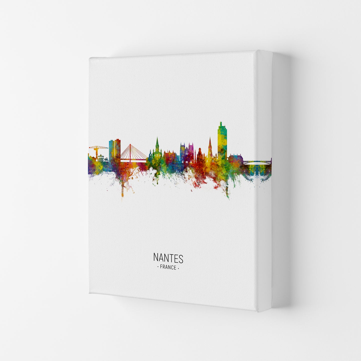 Nantes France Skyline Portrait Art Print by Michael Tompsett Canvas