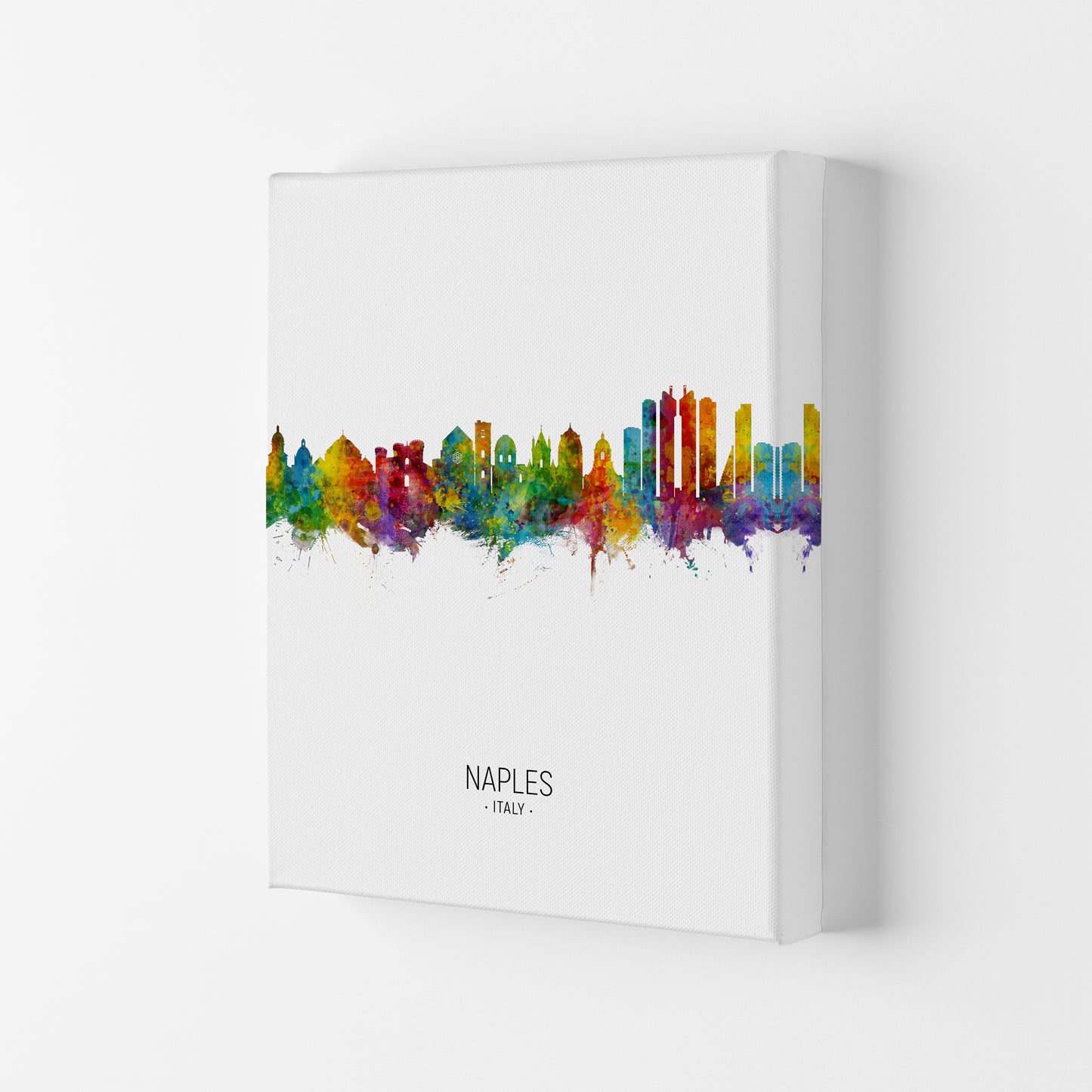 Naples Italy Skyline Portrait Art Print by Michael Tompsett Canvas