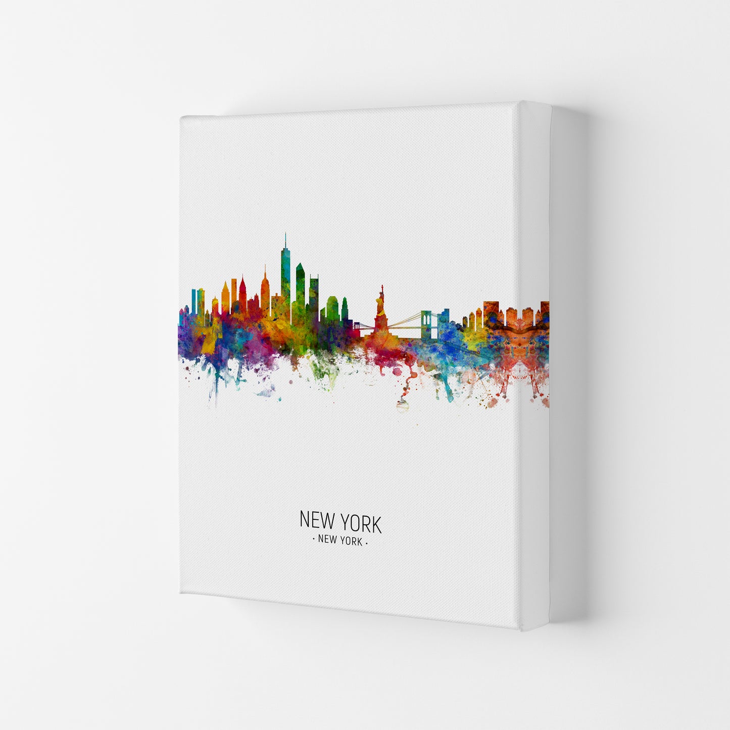 New York New York Skyline Portrait Art Print by Michael Tompsett Canvas