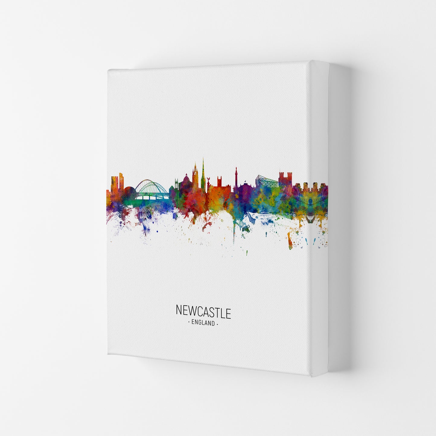 Newcastle England Skyline Portrait Art Print by Michael Tompsett Canvas