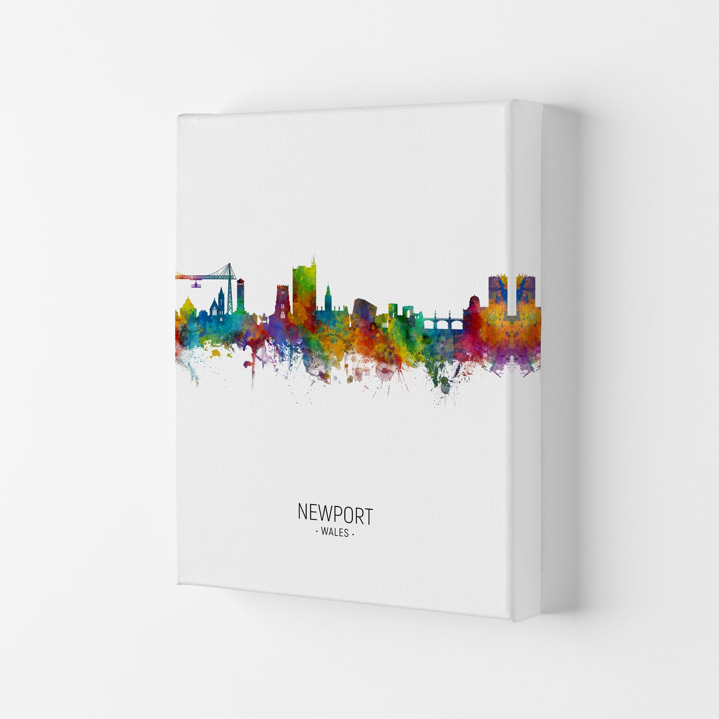 Newport Wales Skyline Portrait Art Print by Michael Tompsett Canvas