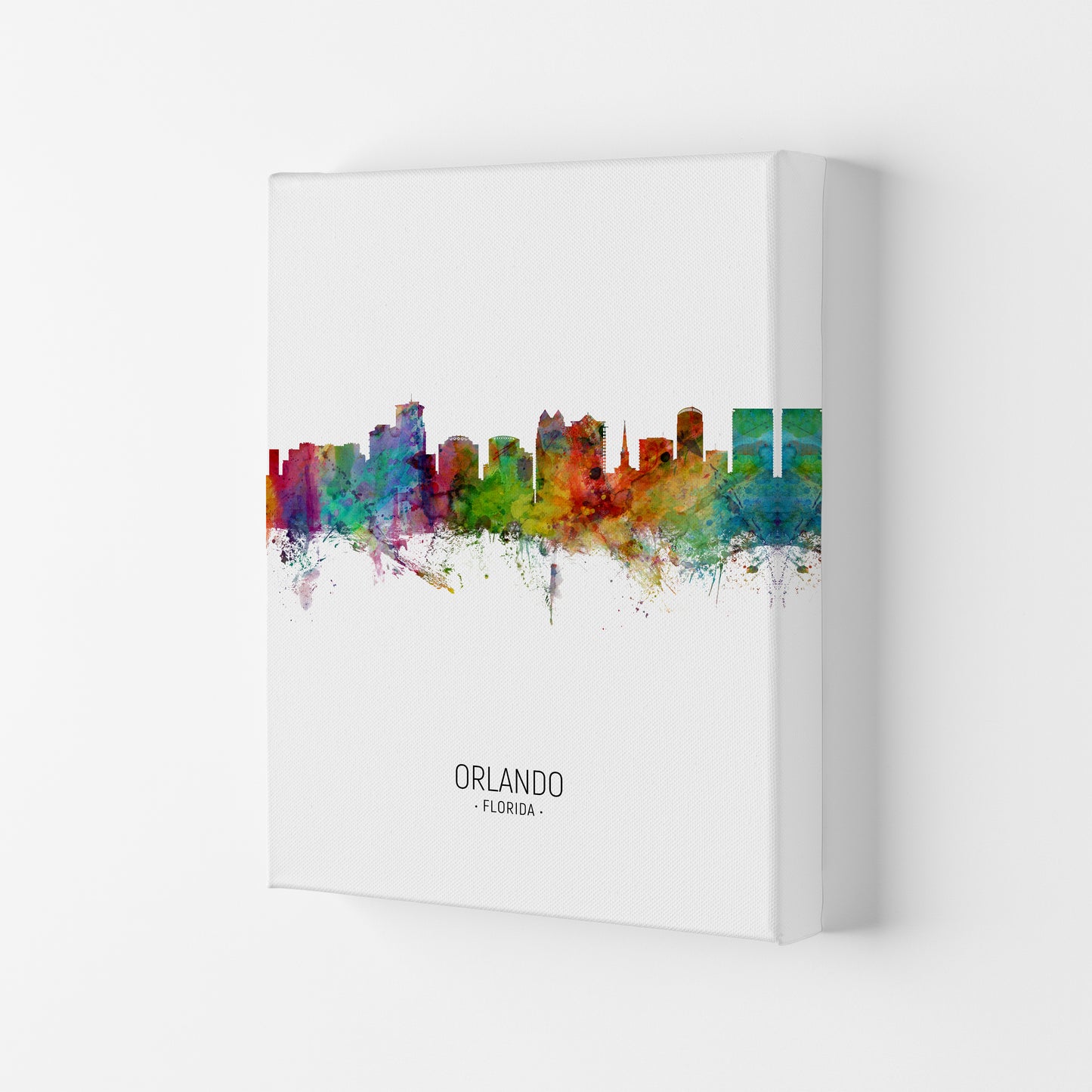 Orlando Florida Skyline Portrait Art Print by Michael Tompsett Canvas