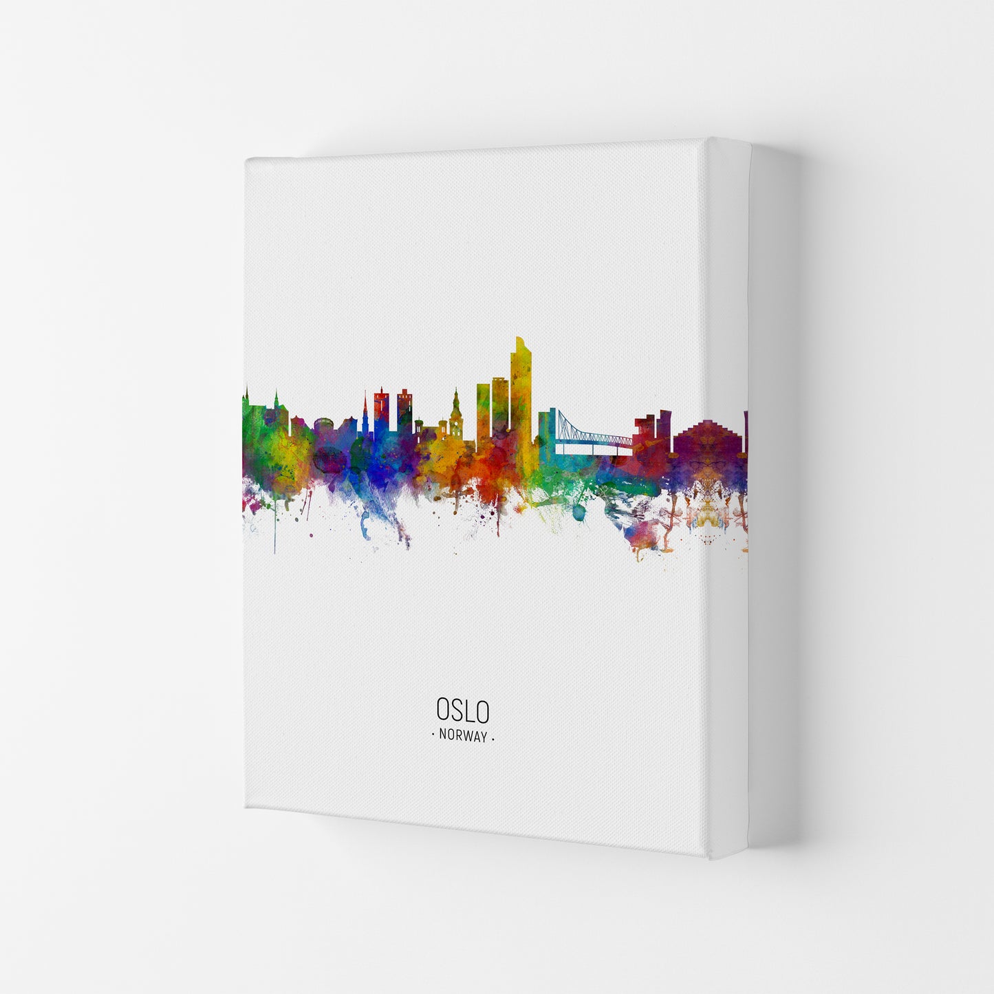 Oslo Norway Skyline Portrait Art Print by Michael Tompsett Canvas