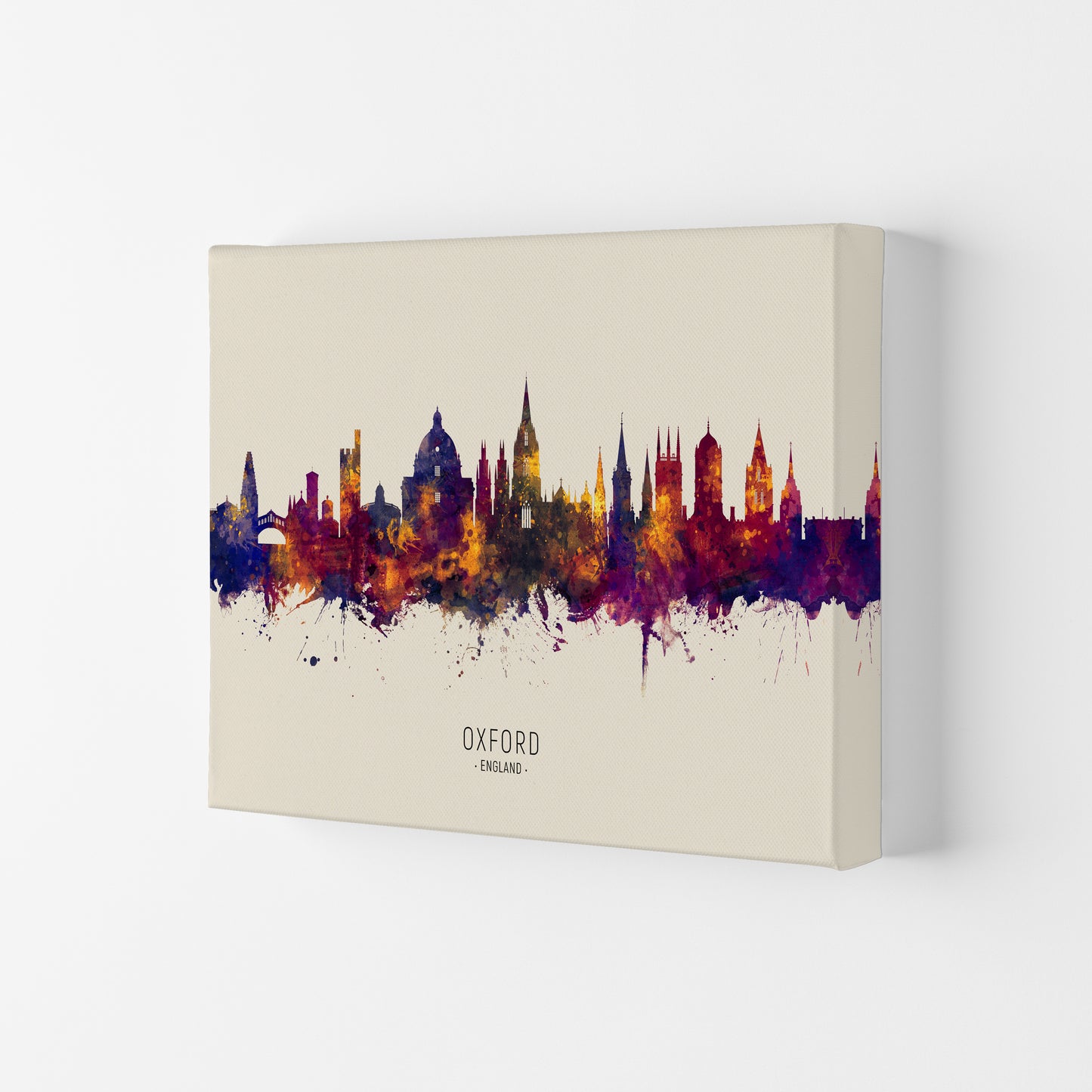 Oxford England Skyline Autumn City Name Art Print by Michael Tompsett Canvas