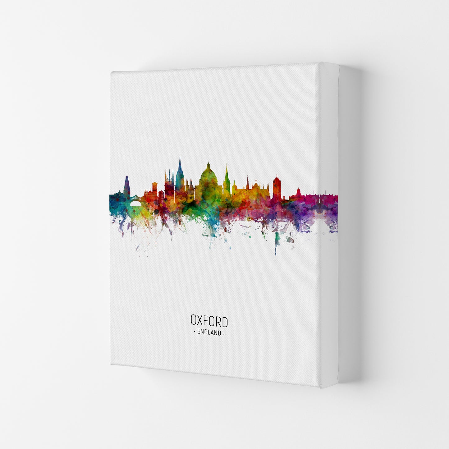 Oxford England Skyline Portrait Art Print by Michael Tompsett Canvas
