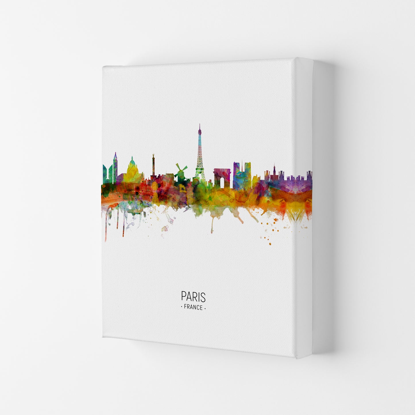 Paris France Skyline Portrait Art Print by Michael Tompsett Canvas