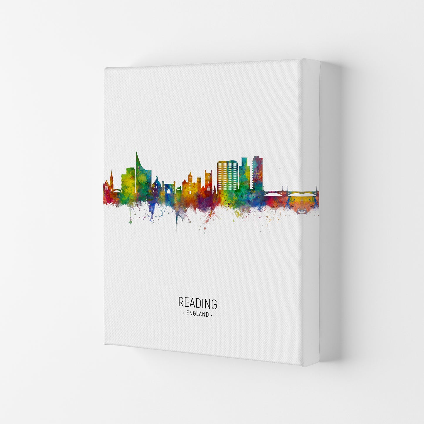 Reading England Skyline Portrait Art Print by Michael Tompsett Canvas