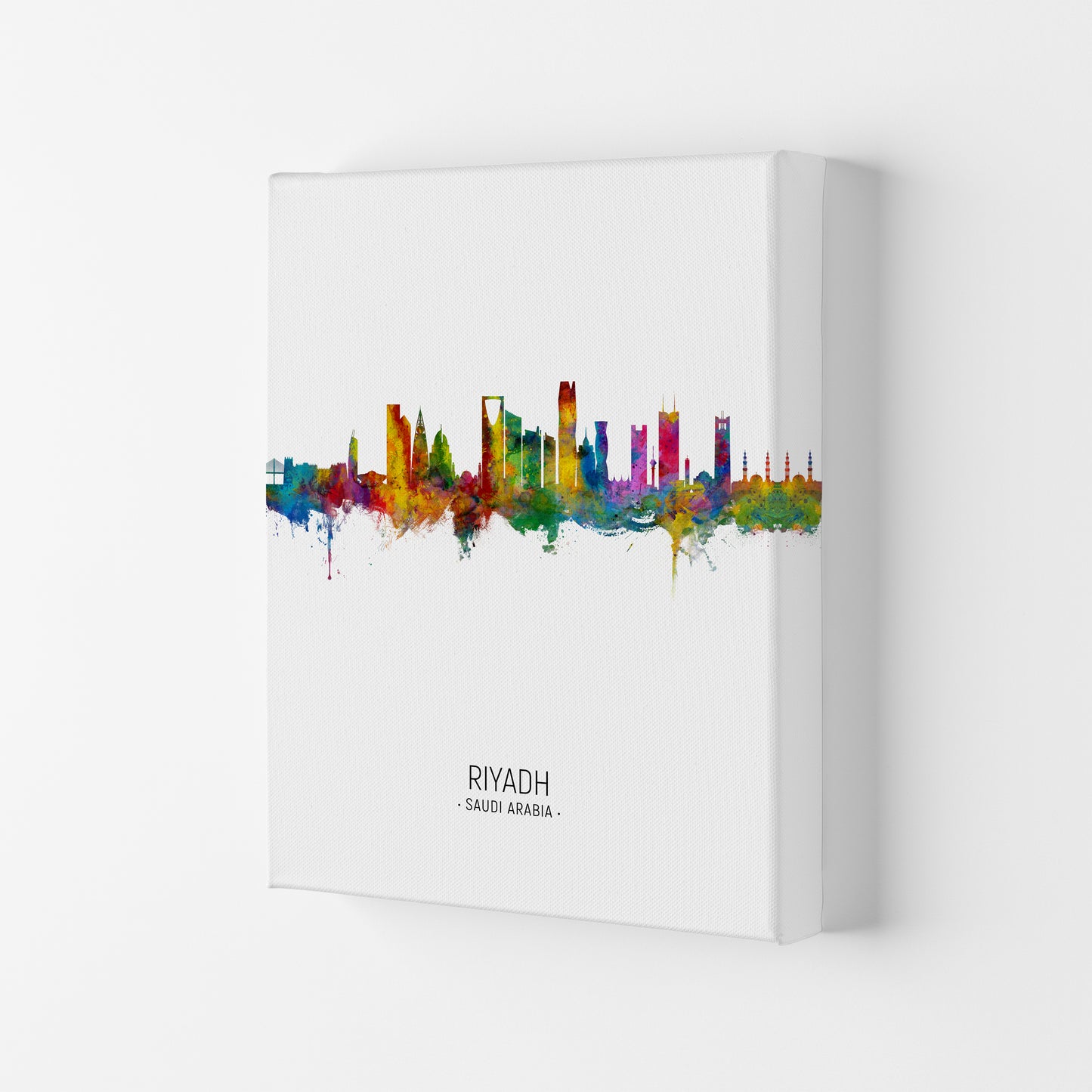 Riyadh Saudi Arabia Skyline Portrait Art Print by Michael Tompsett Canvas