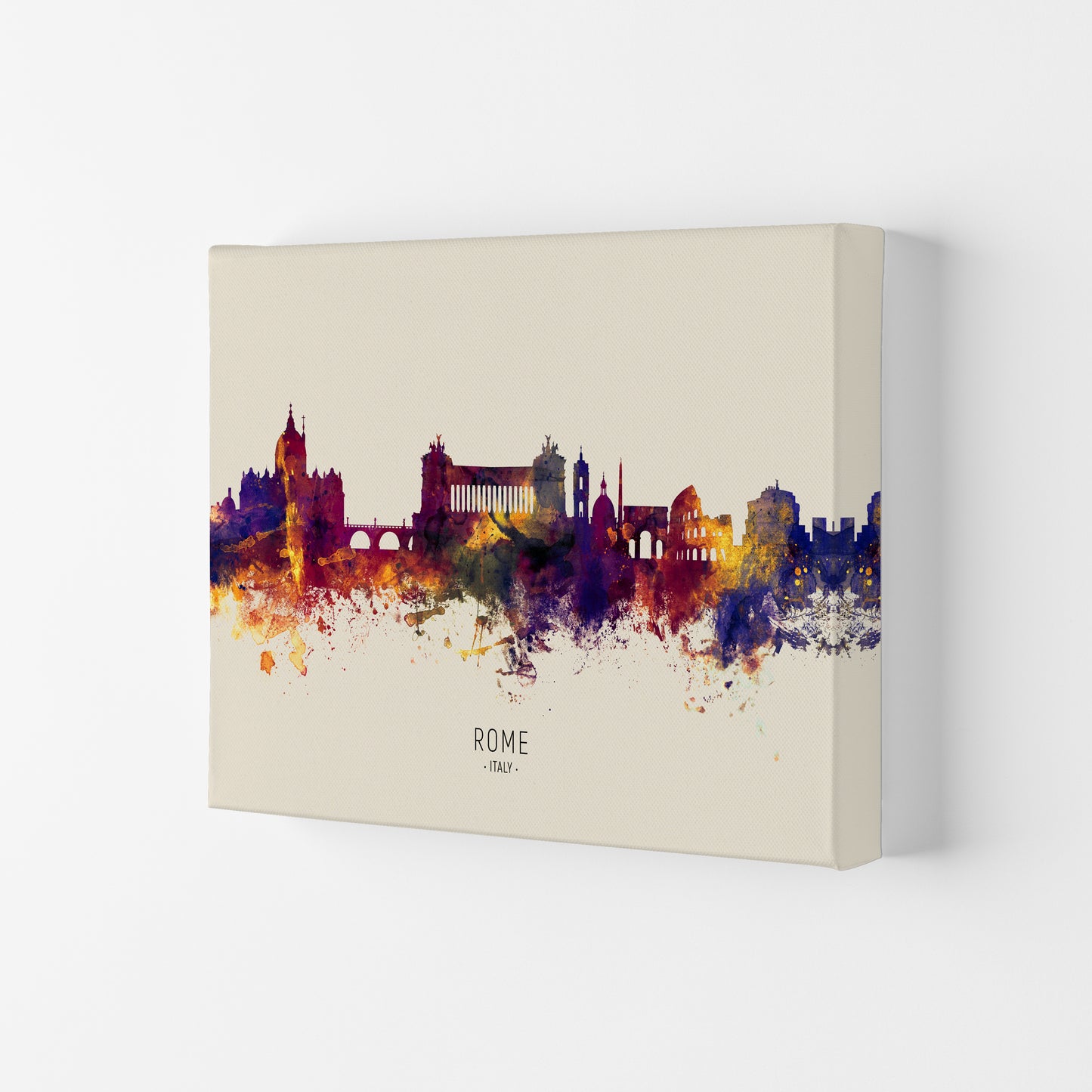 Rome Italy Skyline Autumn City Name Art Print by Michael Tompsett Canvas