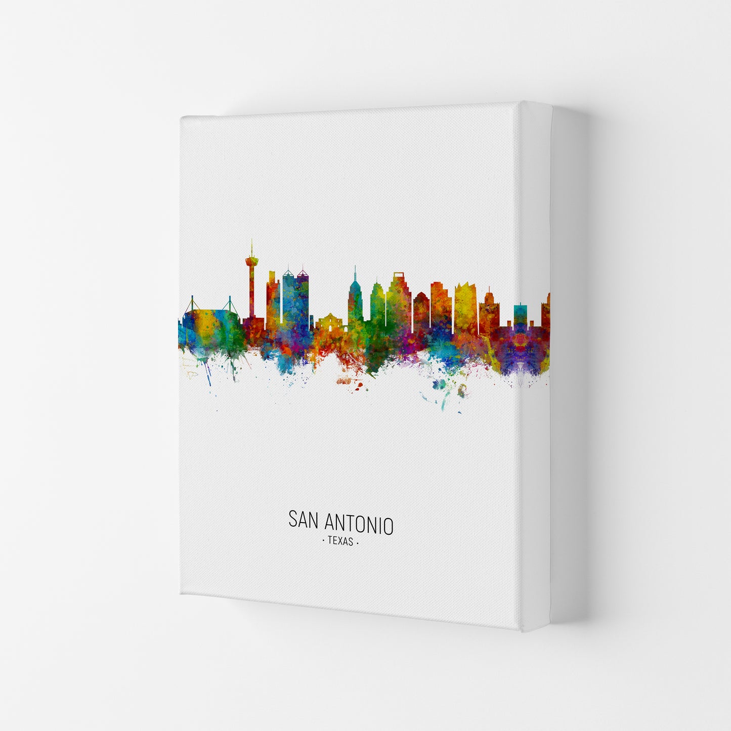 San Antonio Texas Skyline Portrait Art Print by Michael Tompsett Canvas