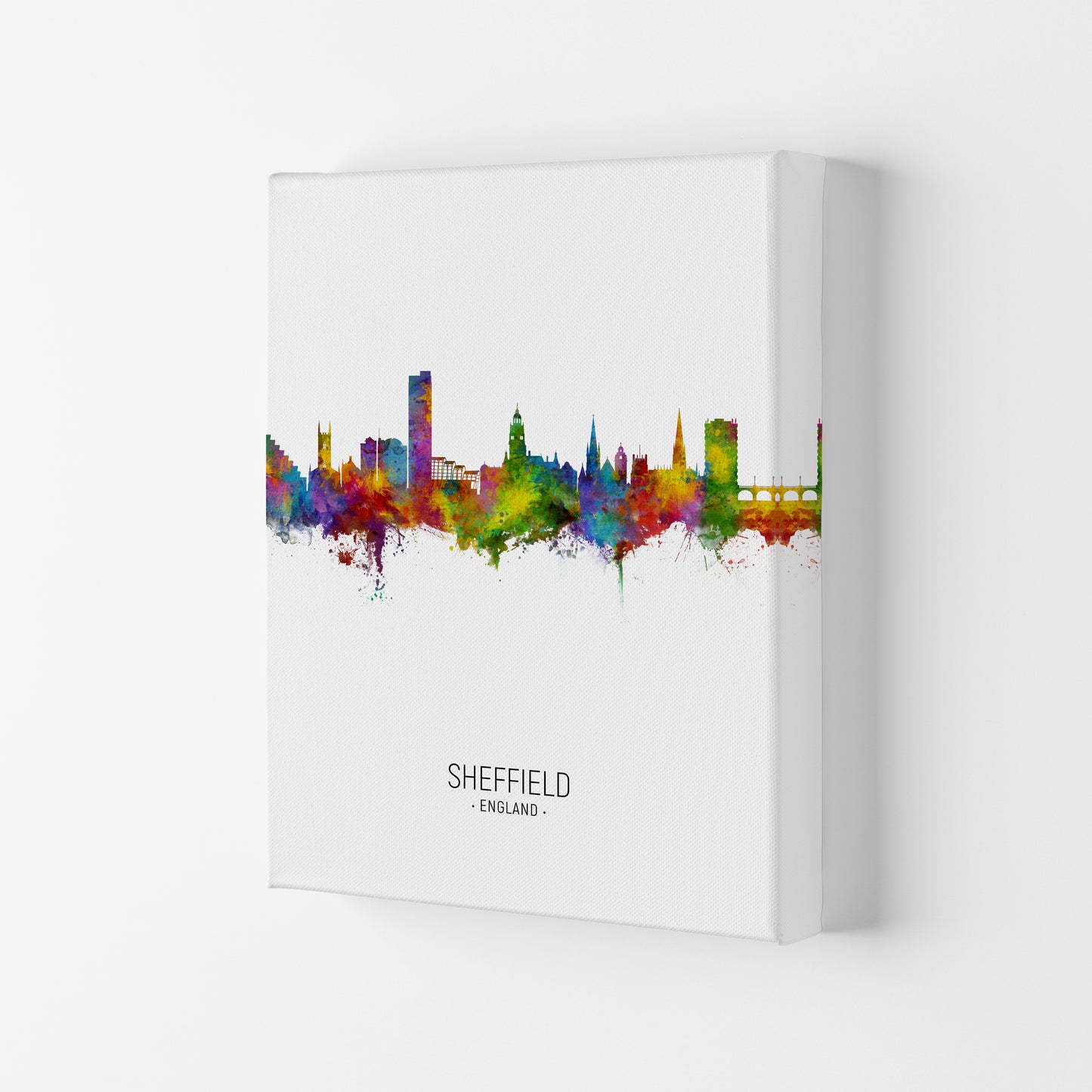 Sheffield England Skyline Portrait Art Print by Michael Tompsett Canvas