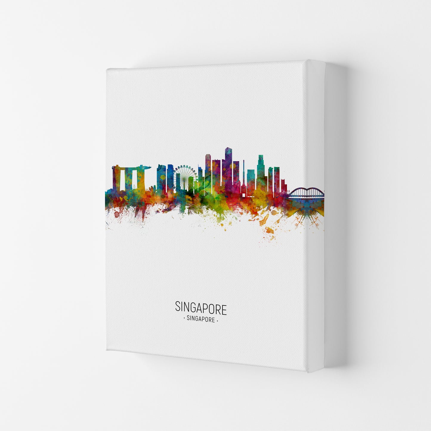 Singapore Singapore Skyline Portrait Art Print by Michael Tompsett Canvas