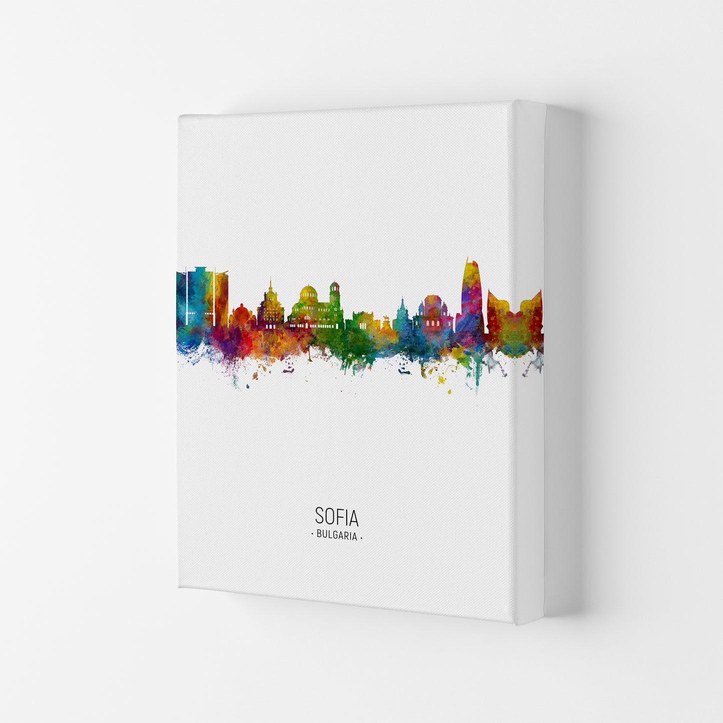 Sofia Bulgaria Skyline Portrait Art Print by Michael Tompsett Canvas