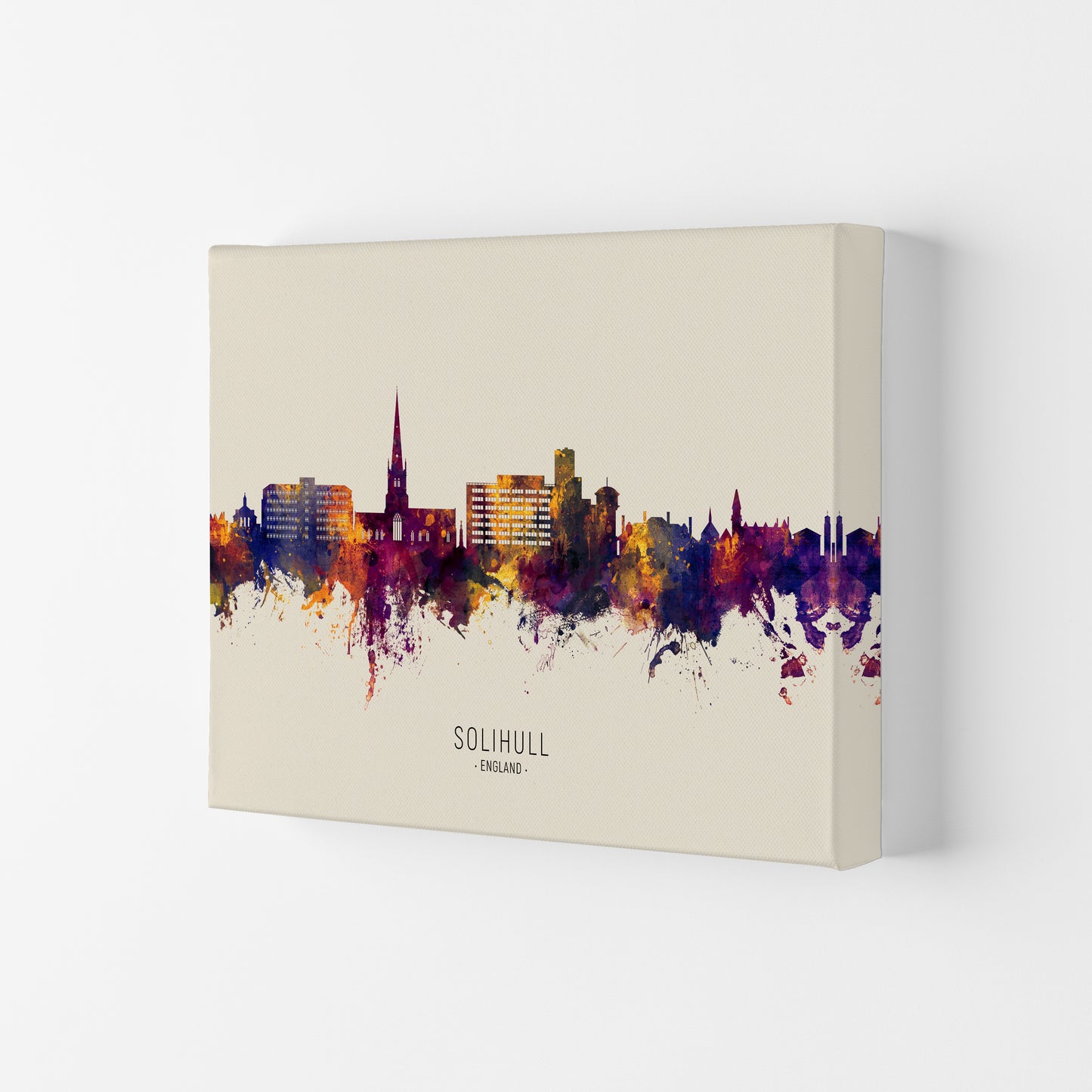 Solihull England Skyline Autumn City Name Art Print by Michael Tompsett Canvas