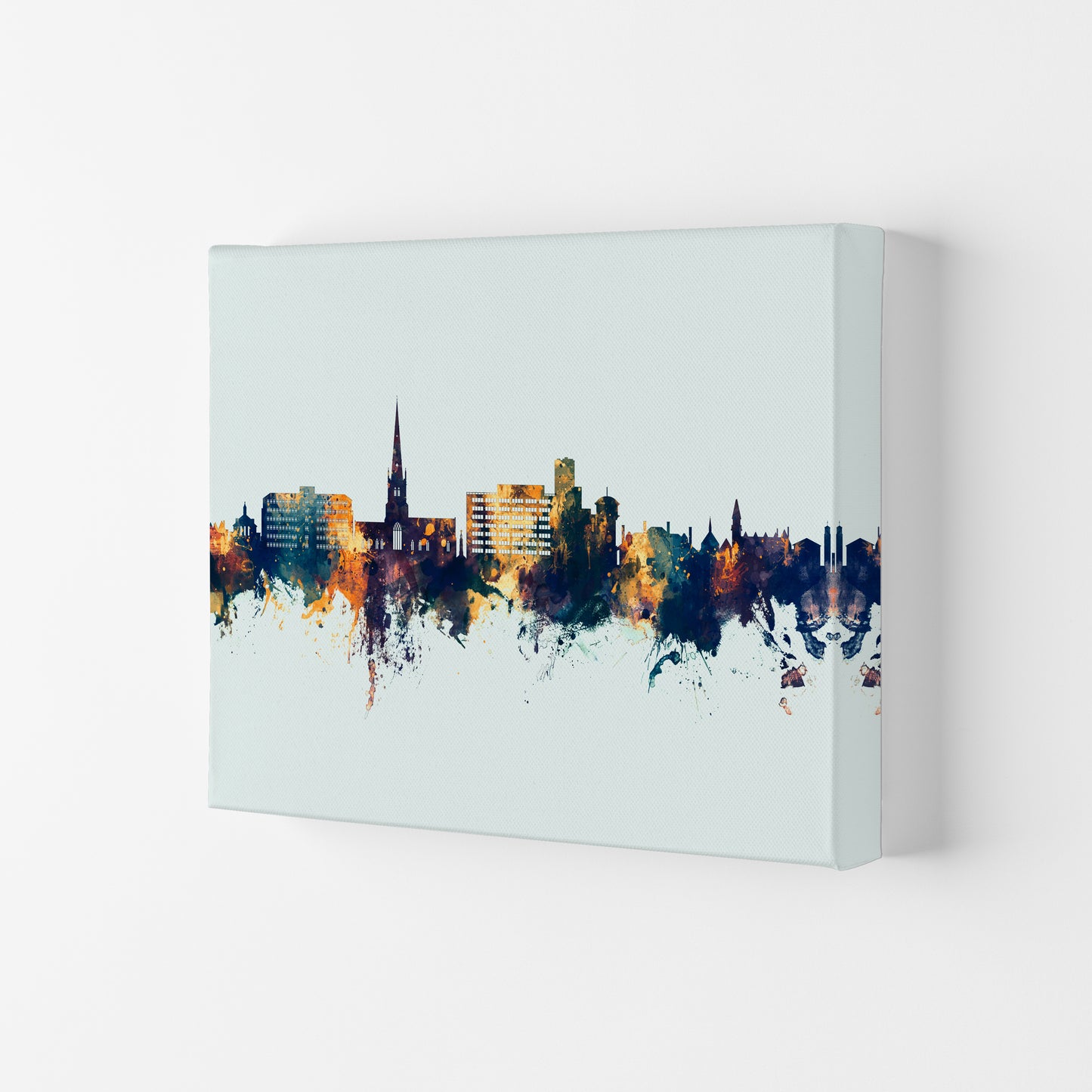 Solihull England Skyline Blue Orange Art Print by Michael Tompsett Canvas