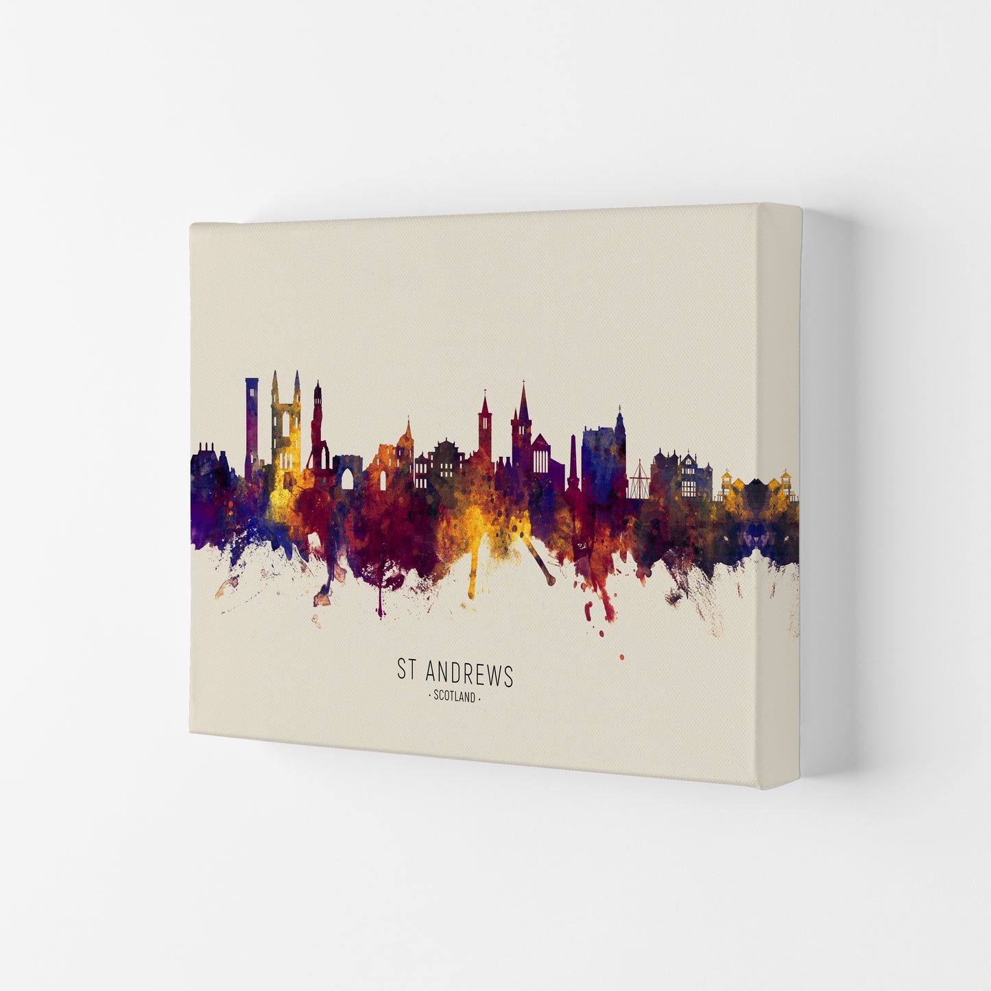 St Andrews Scotland Skyline Autumn City Name Art Print by Michael Tompsett Canvas