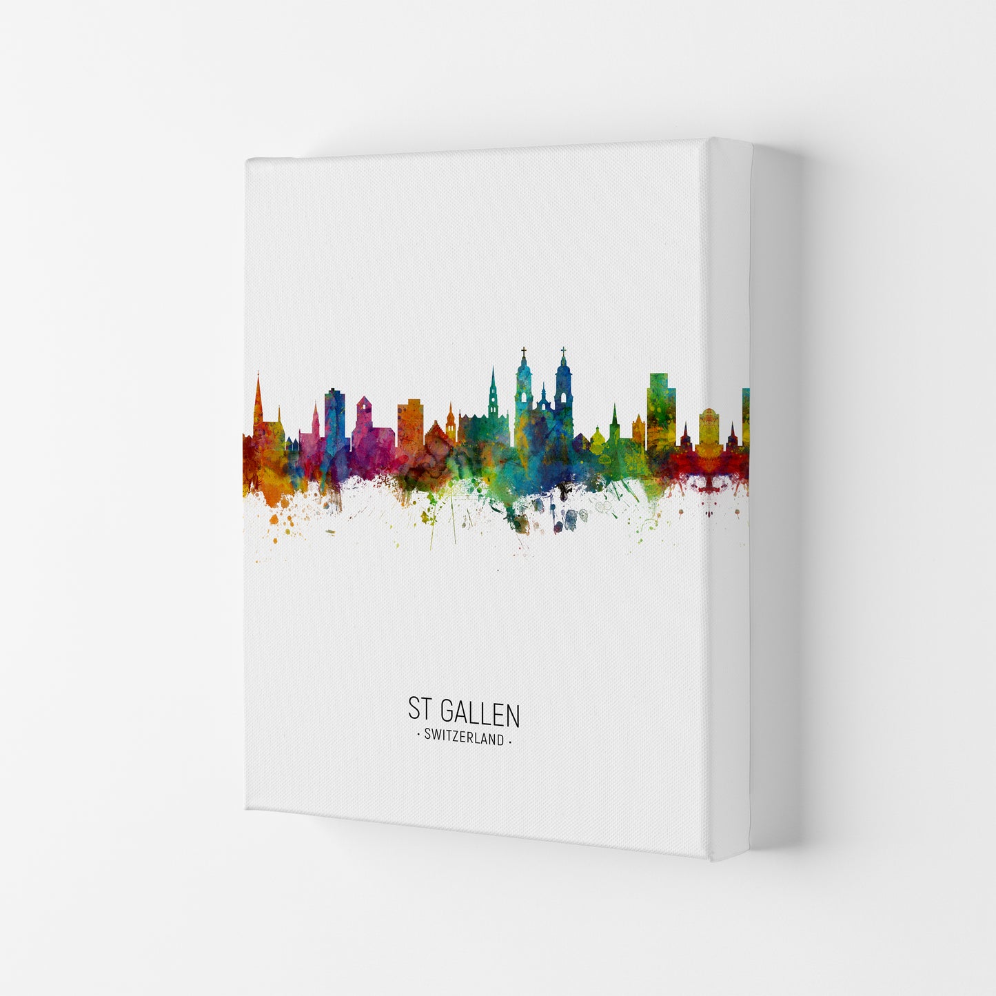 St Gallen Switzerland Skyline Portrait Art Print by Michael Tompsett Canvas