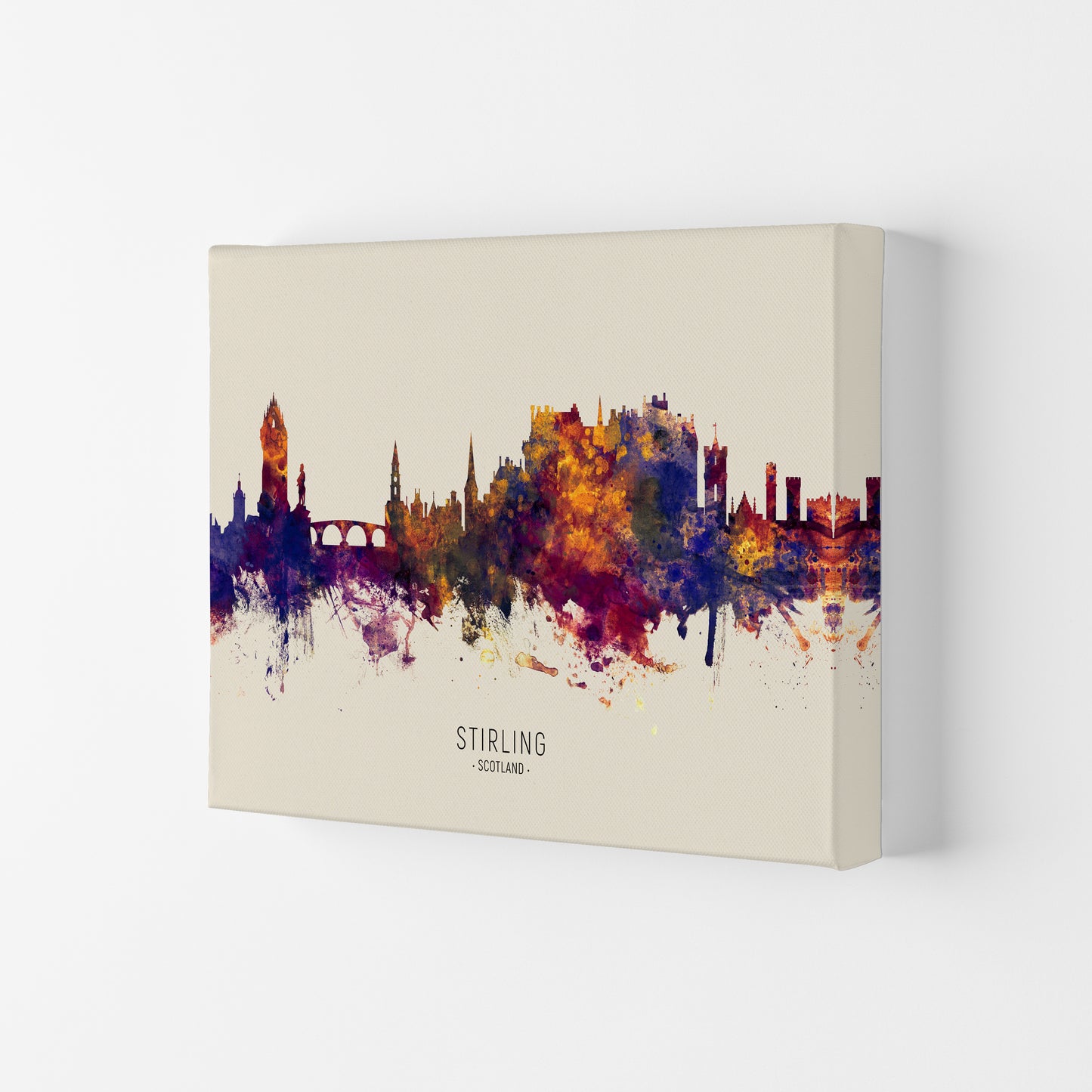 Stirling Scotland Skyline Autumn City Name Art Print by Michael Tompsett Canvas