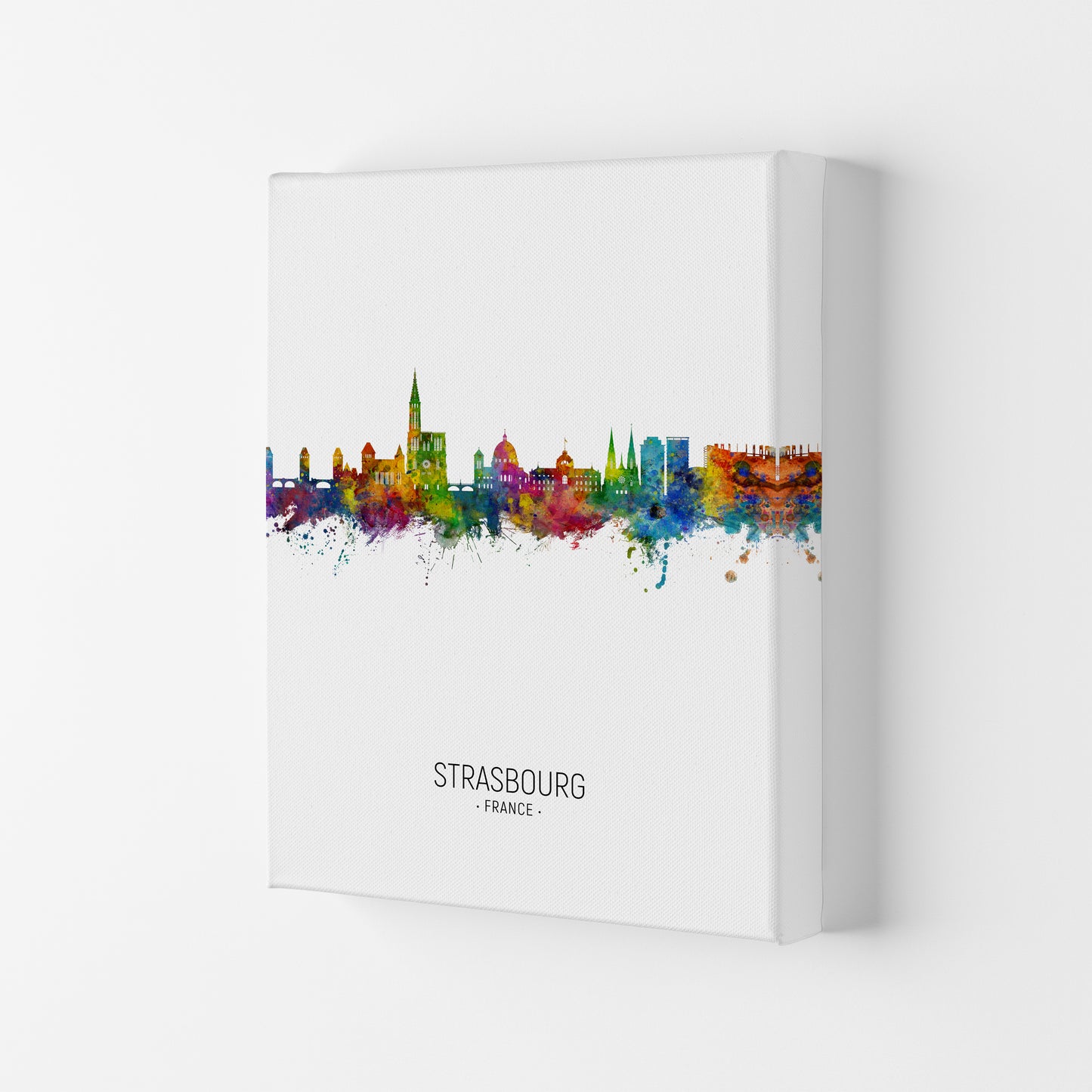 Strasbourg France Skyline Portrait Art Print by Michael Tompsett Canvas