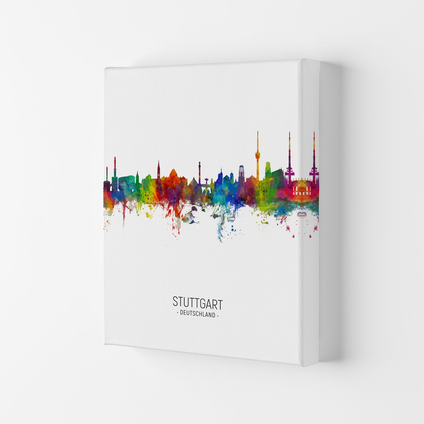 Stuttgart Germany Skyline Portrait Art Print by Michael Tompsett Canvas