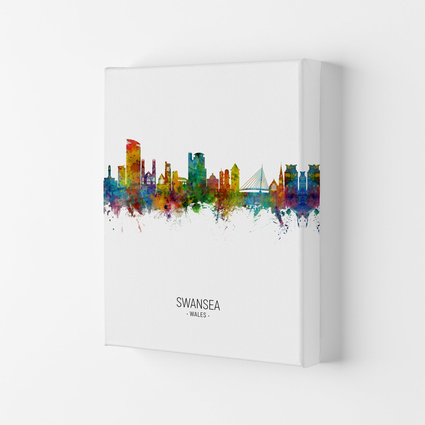 Swansea Wales Skyline Portrait Art Print by Michael Tompsett Canvas