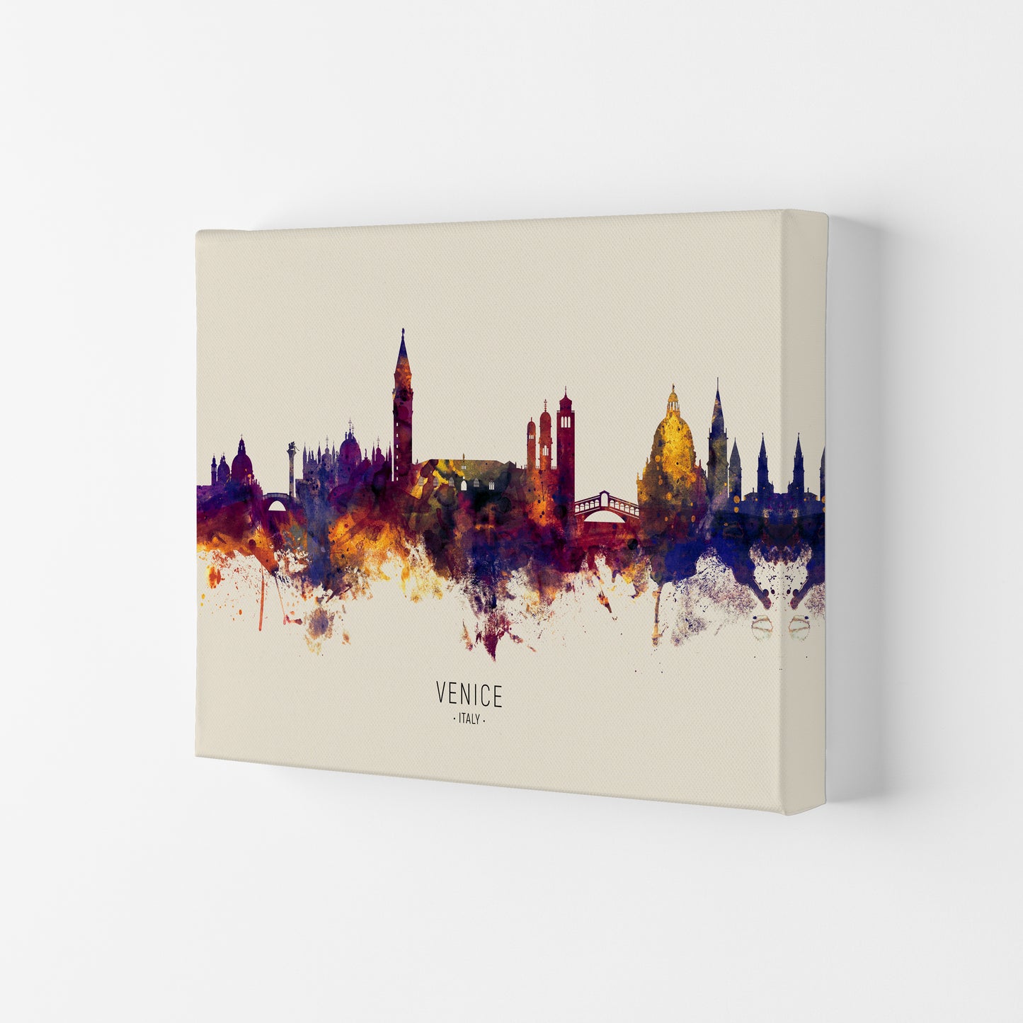 Venice Italy Skyline Autumn City Name Art Print by Michael Tompsett Canvas