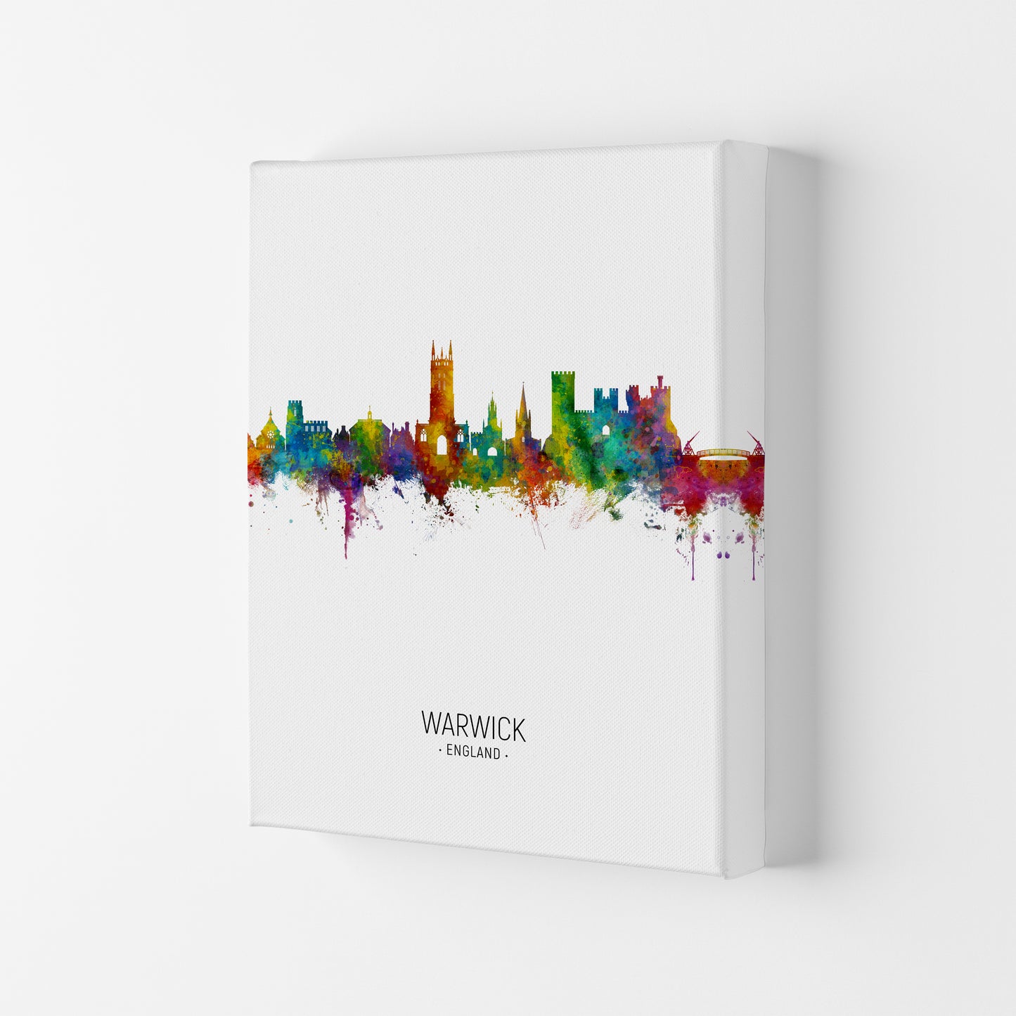 Warwick England Skyline Portrait Art Print by Michael Tompsett Canvas
