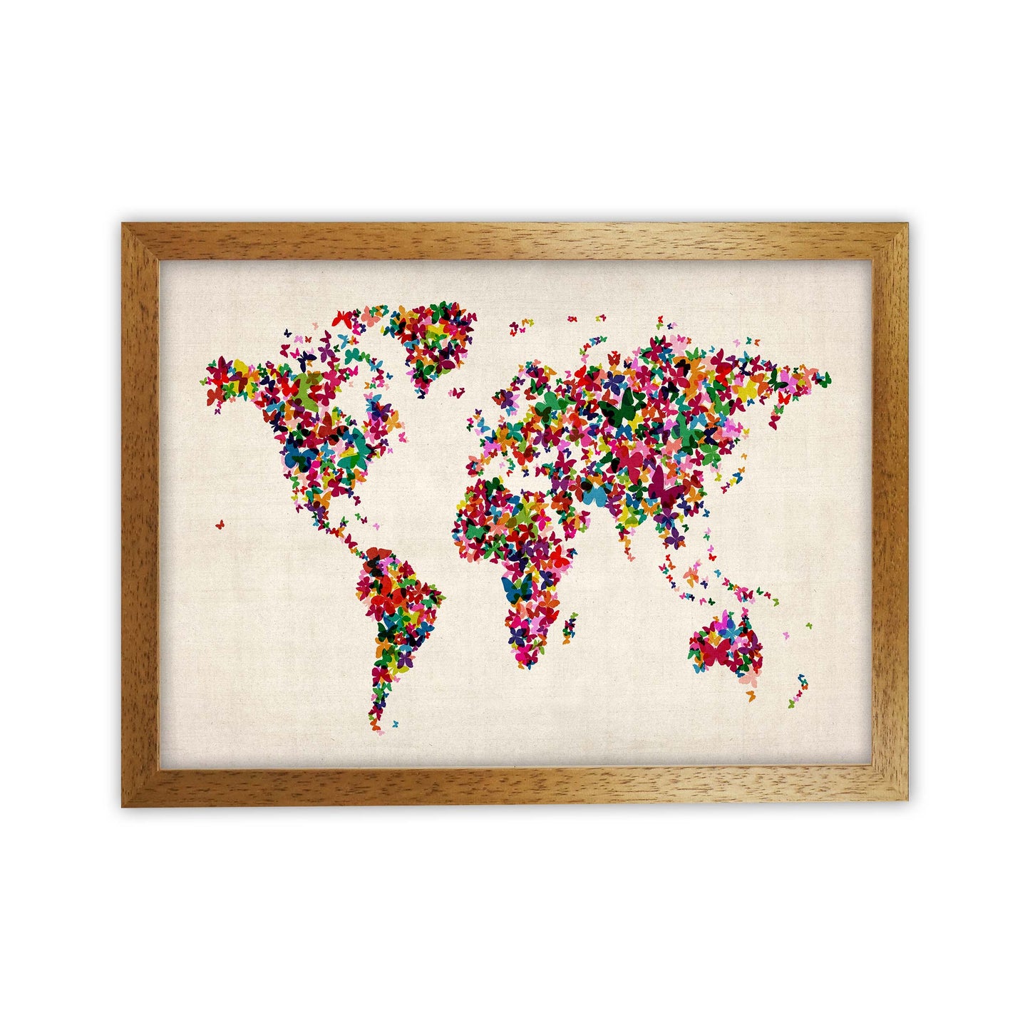 Butterfly Map of the World Art Print by Michael Tompsett Oak Grain
