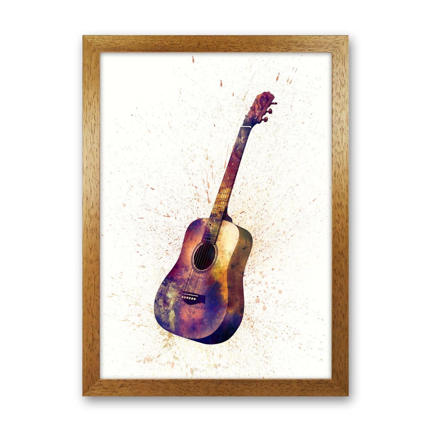 Acoustic Guitar Watercolour by Michael Tompsett Oak Grain