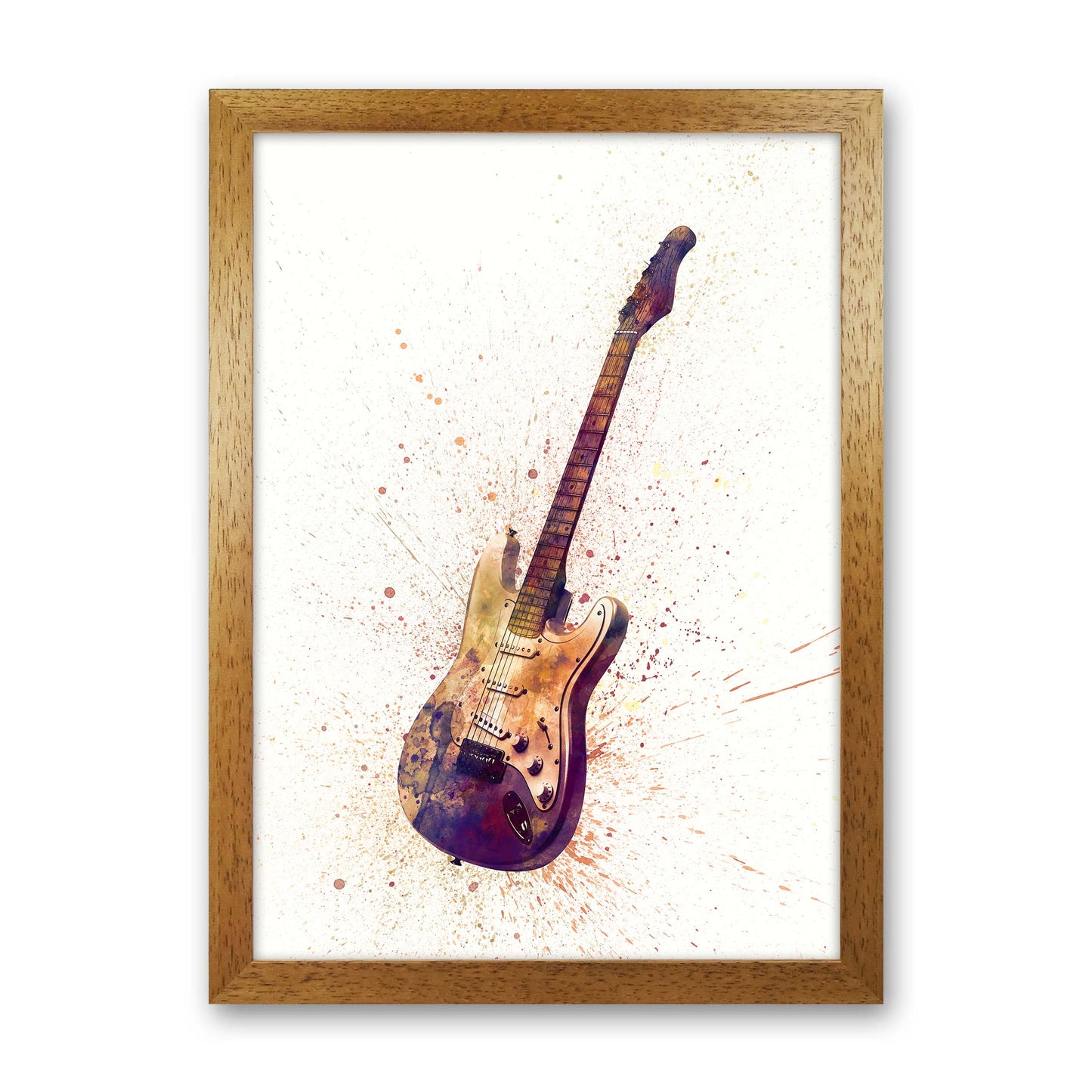Electric Guitar Watercolour by Michael Tompsett Oak Grain