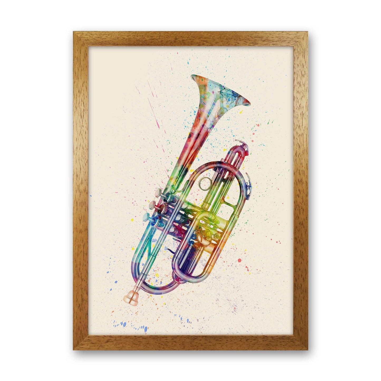 Cornet Watercolour Multi-Colour Print by Michael Tompsett Oak Grain