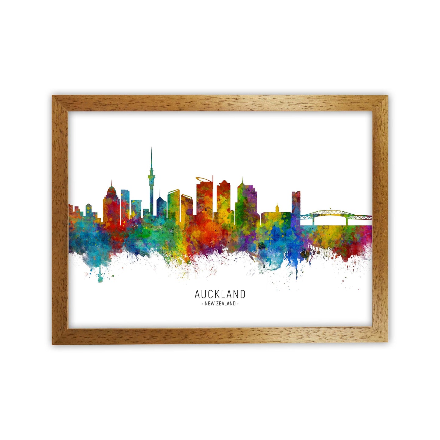 Auckland New Zealand Skyline Art Print by Michael Tompsett Oak Grain