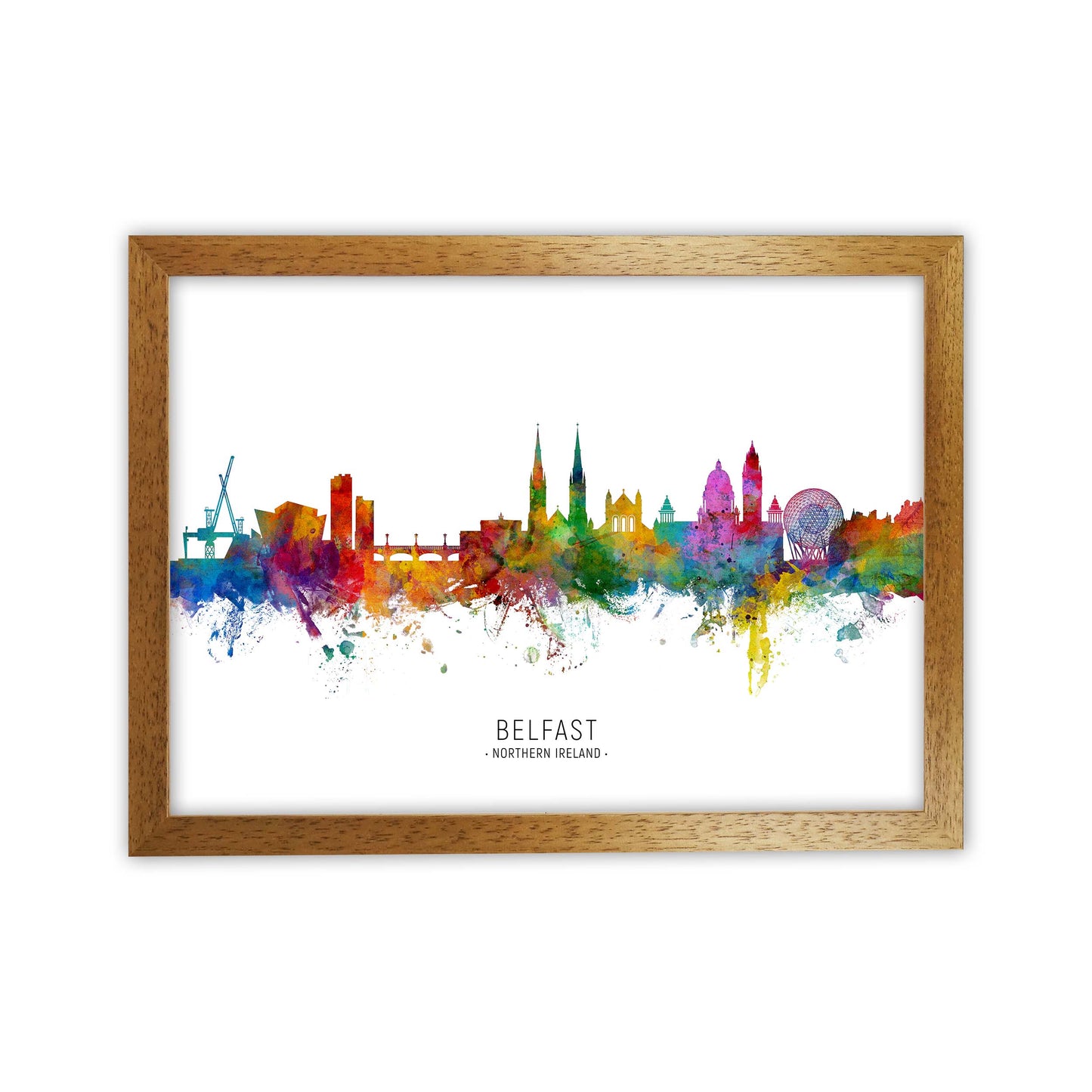 Belfast Northern Ireland Skyline Print by Michael Tompsett Oak Grain