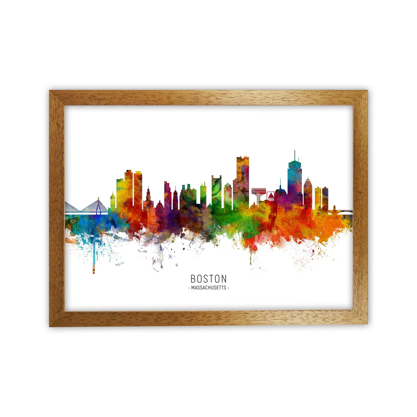 Boston Massachusetts Skyline Art Print by Michael Tompsett Oak Grain