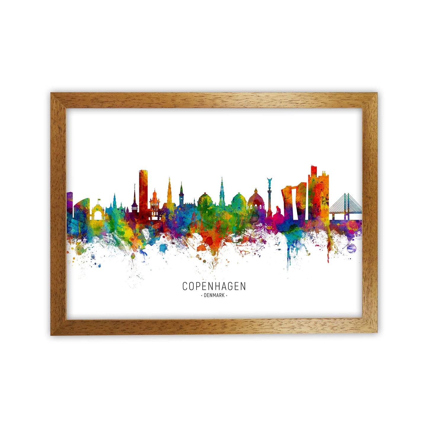 Copenhagen Denmark Skyline Art Print by Michael Tompsett Oak Grain
