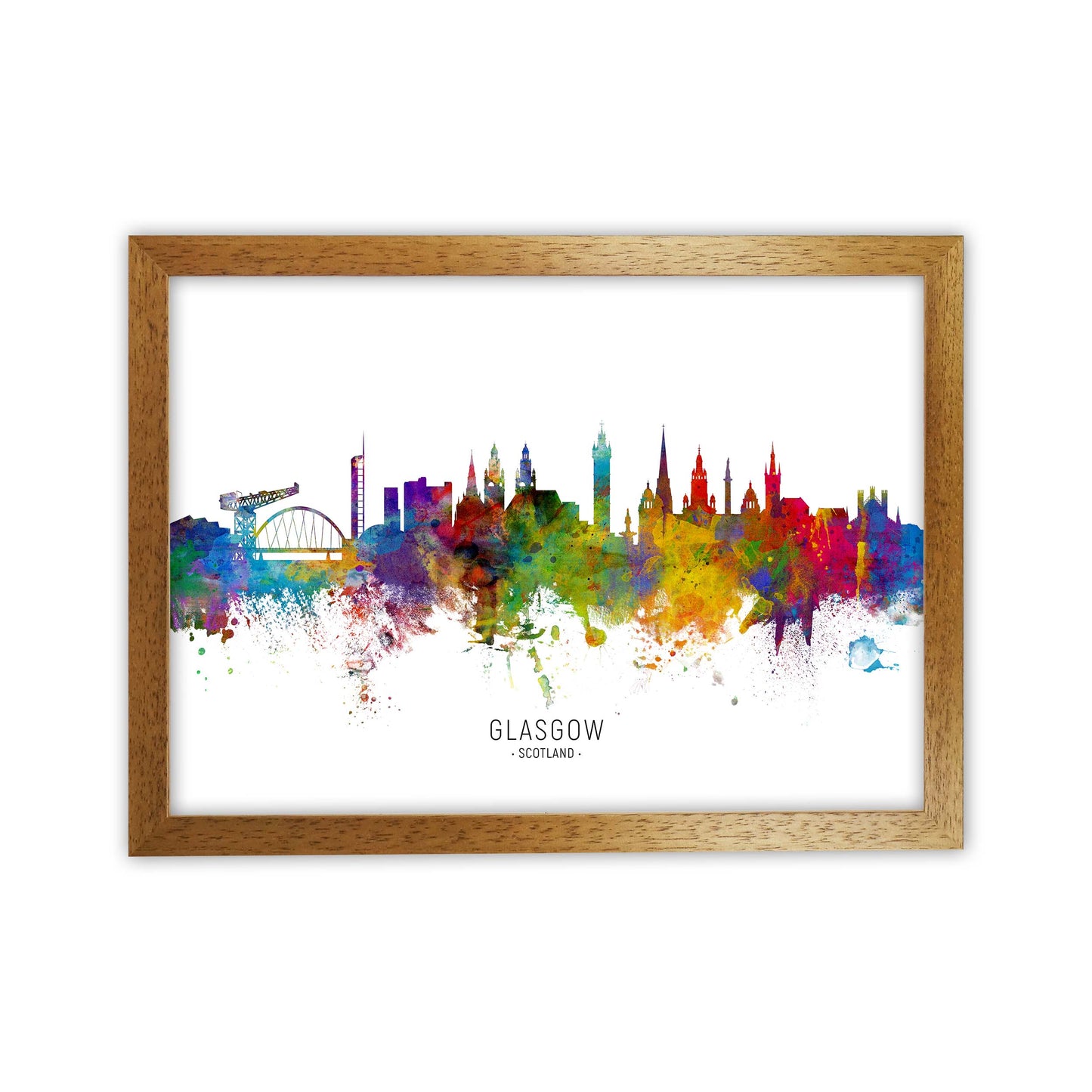 Glasgow Scotland Skyline Art Print by Michael Tompsett Oak Grain