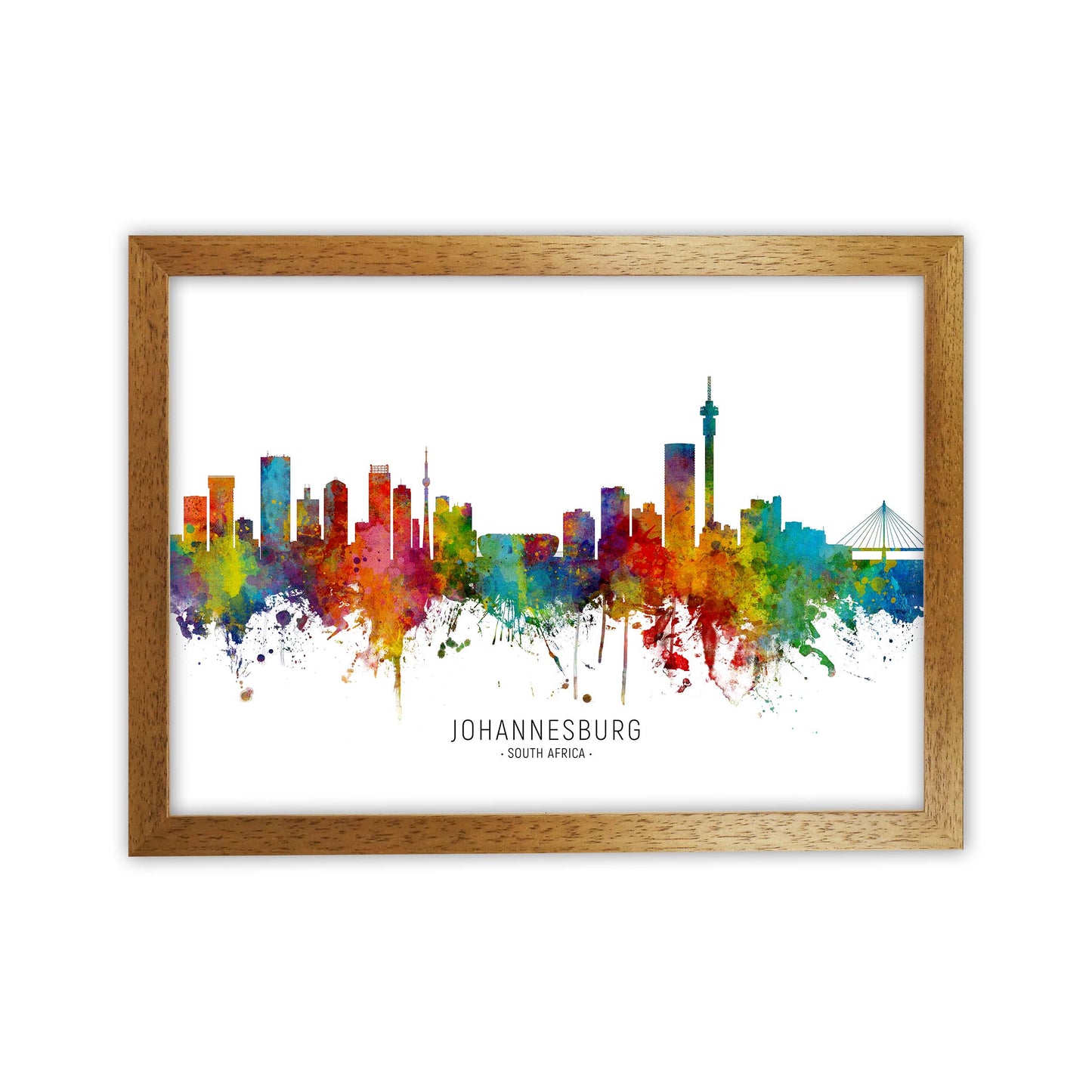 Johannesburg South Africa Skyline Print by Michael Tompsett Oak Grain