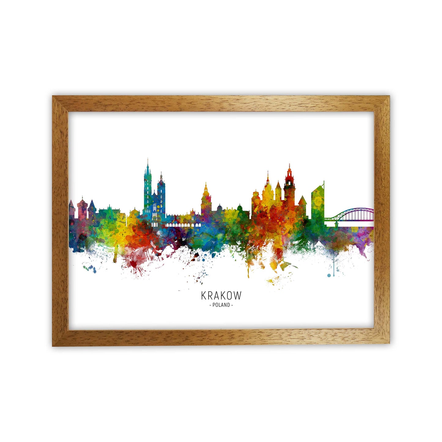Krakow Poland Skyline Art Print by Michael Tompsett Oak Grain