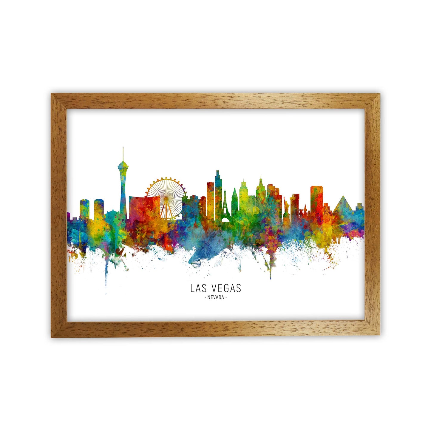 Las Vegas Nevada Skyline Art Print by Michael Tompsett Oak Grain