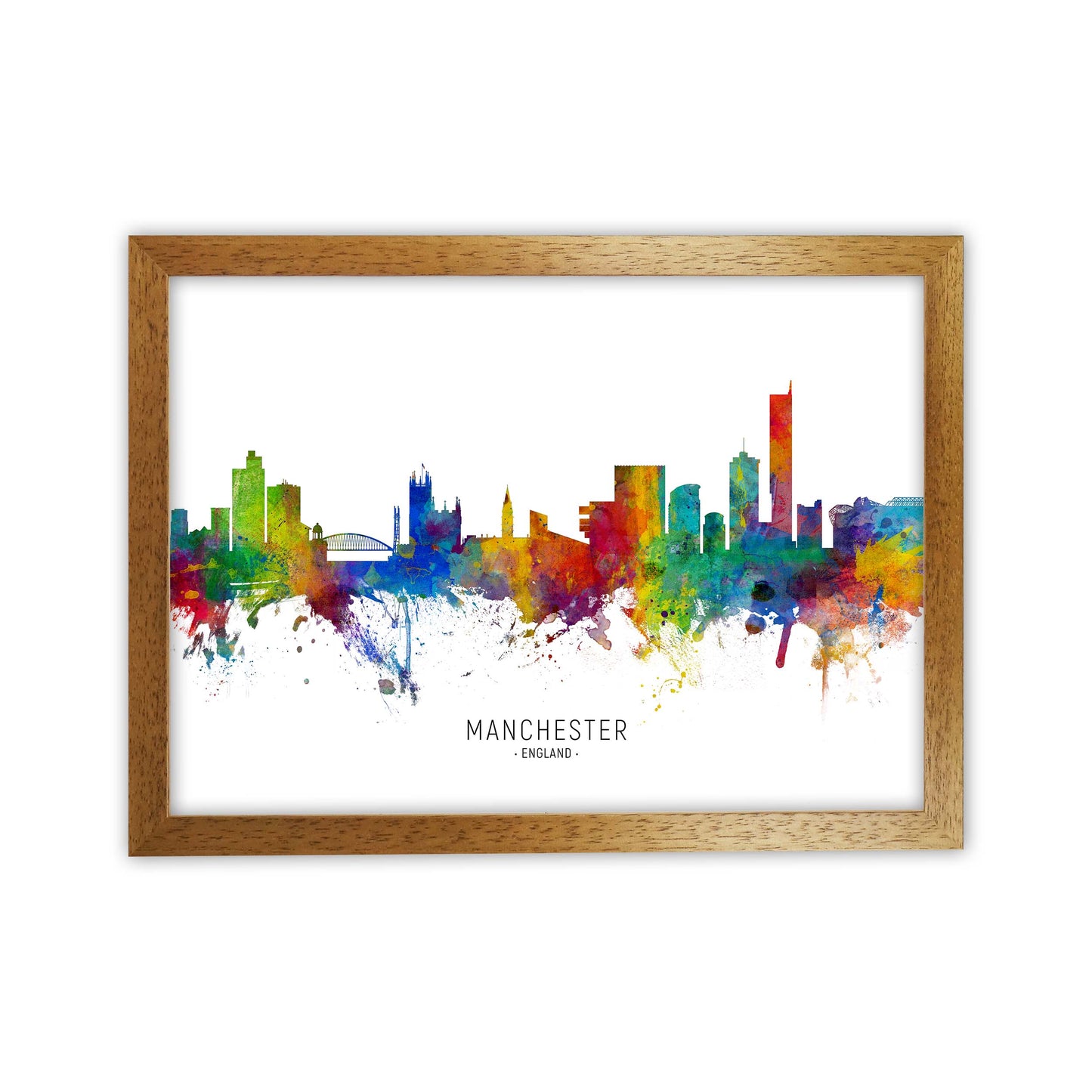 Manchester England Skyline Art Print by Michael Tompsett Oak Grain